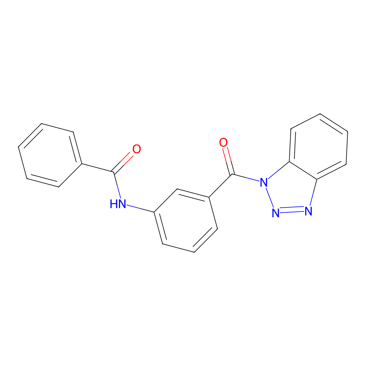 N-[3-(benzotriazole-1-carbonyl)phenyl]benzamide molecular structure, CAS 600125-22-2