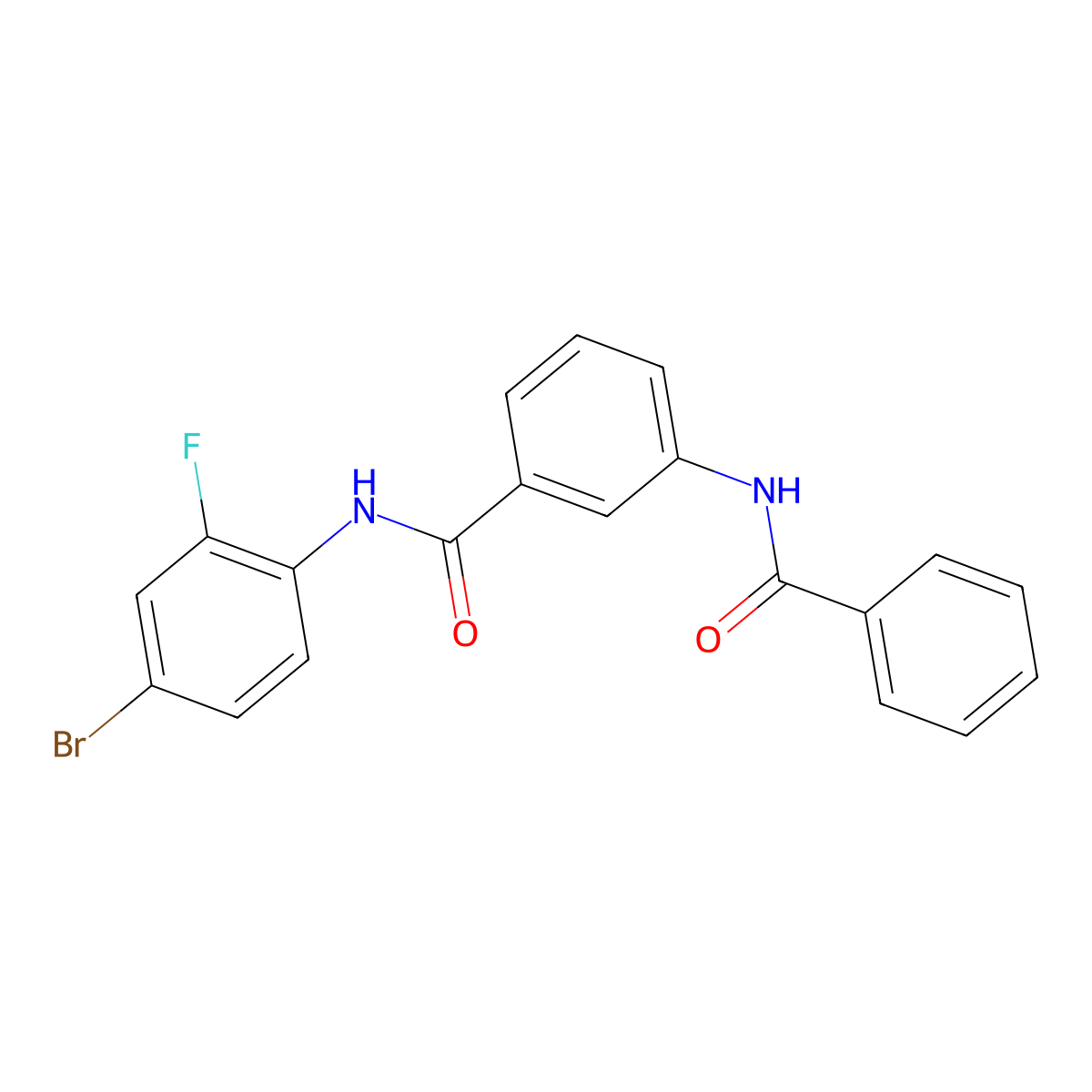3-benzamido-N-(4-bromo-2-fluorophenyl)benzamide molecular structure, CAS 600125-31-3