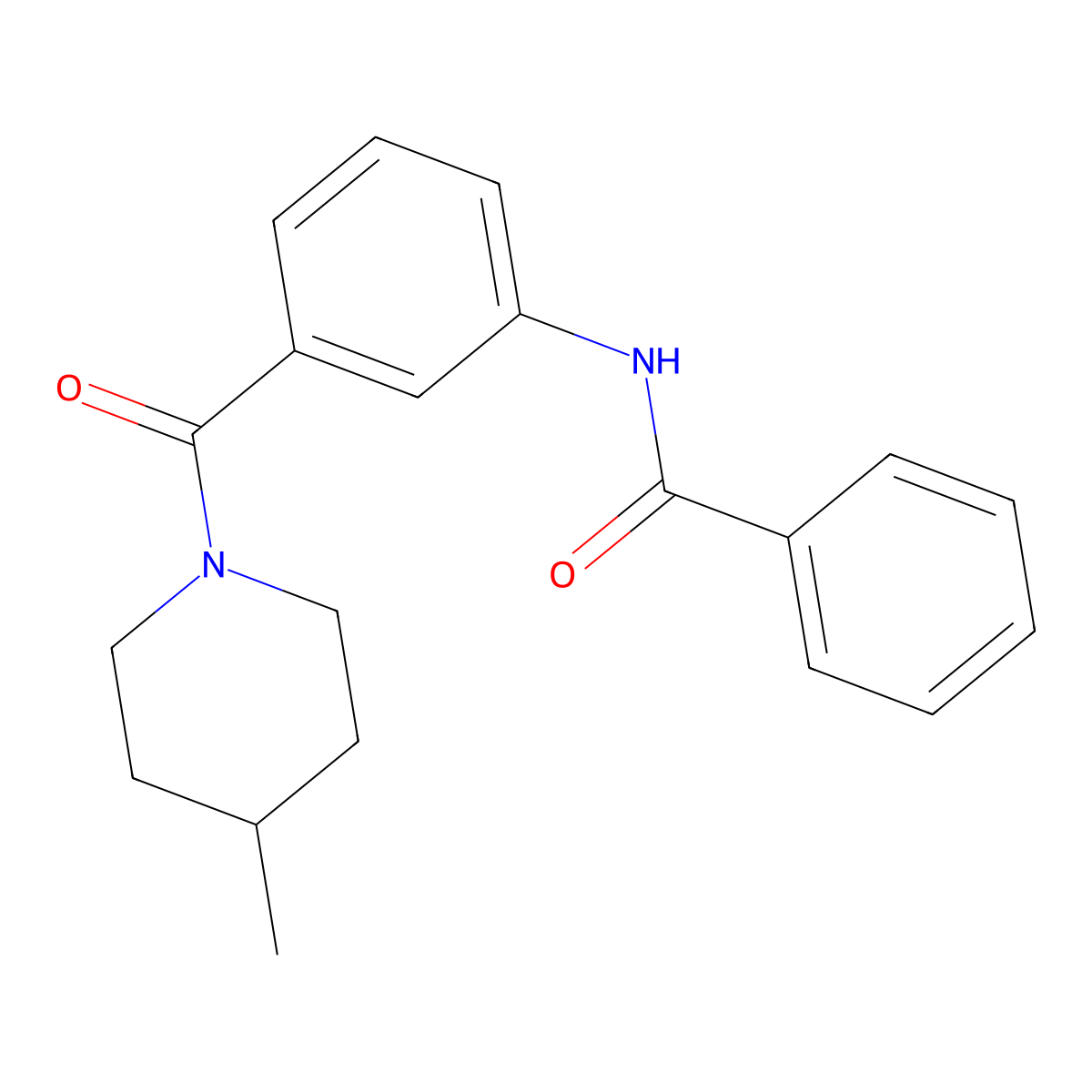 N-[3-(4-methylpiperidine-1-carbonyl)phenyl]benzamide molecular structure, CAS 600125-33-5