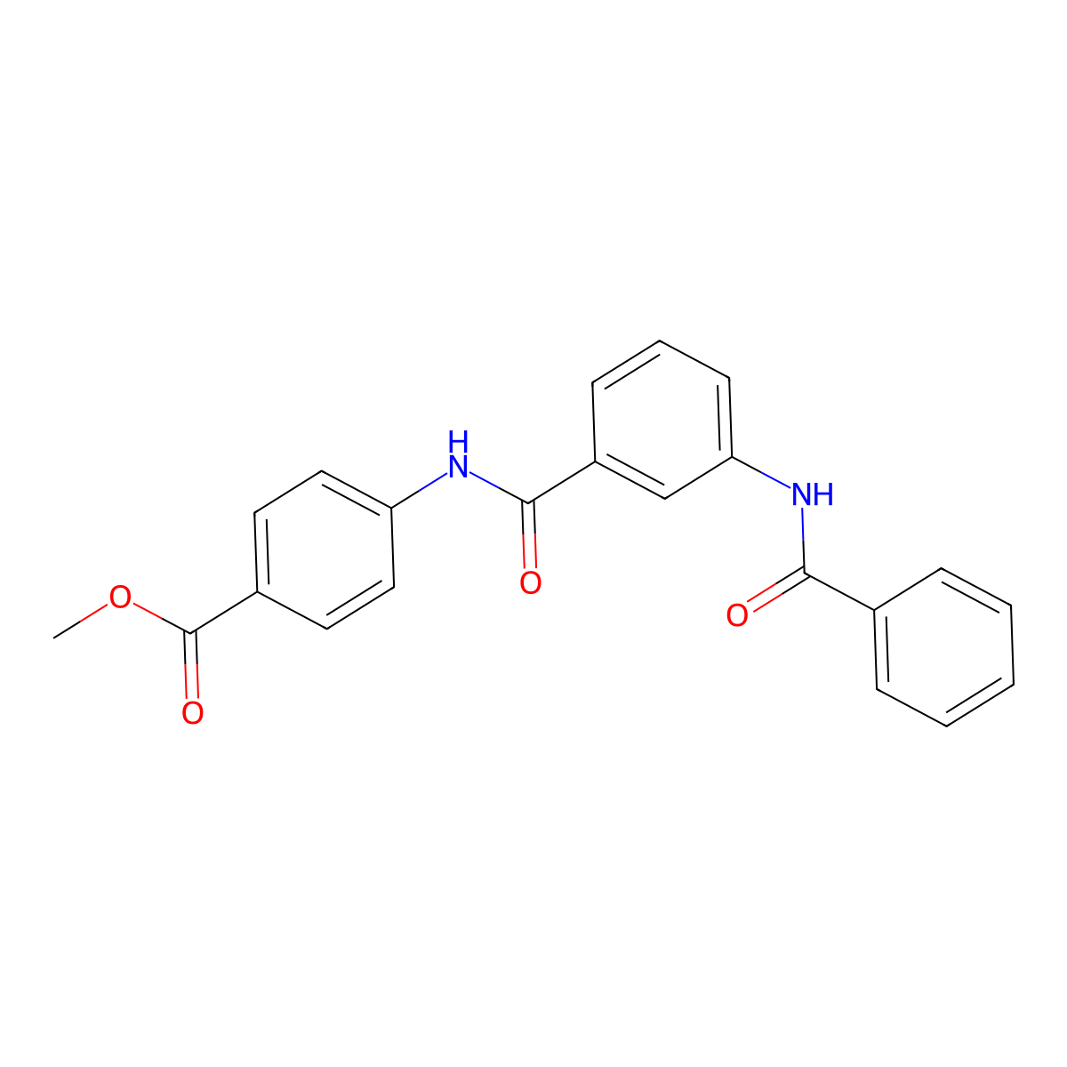 Methyl 4-(3-benzamidobenzamido)benzoate molecular structure, CAS 600125-34-6
