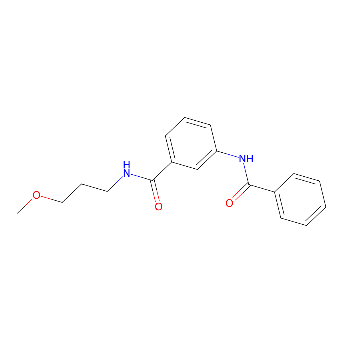 3-benzamido-N-(3-methoxypropyl)benzamide molecular structure, CAS 600125-37-9
