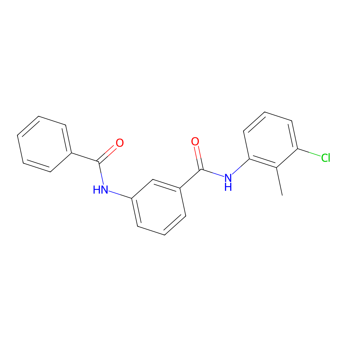 3-benzamido-N-(3-chloro-2-methylphenyl)benzamide molecular structure, CAS 600125-38-0
