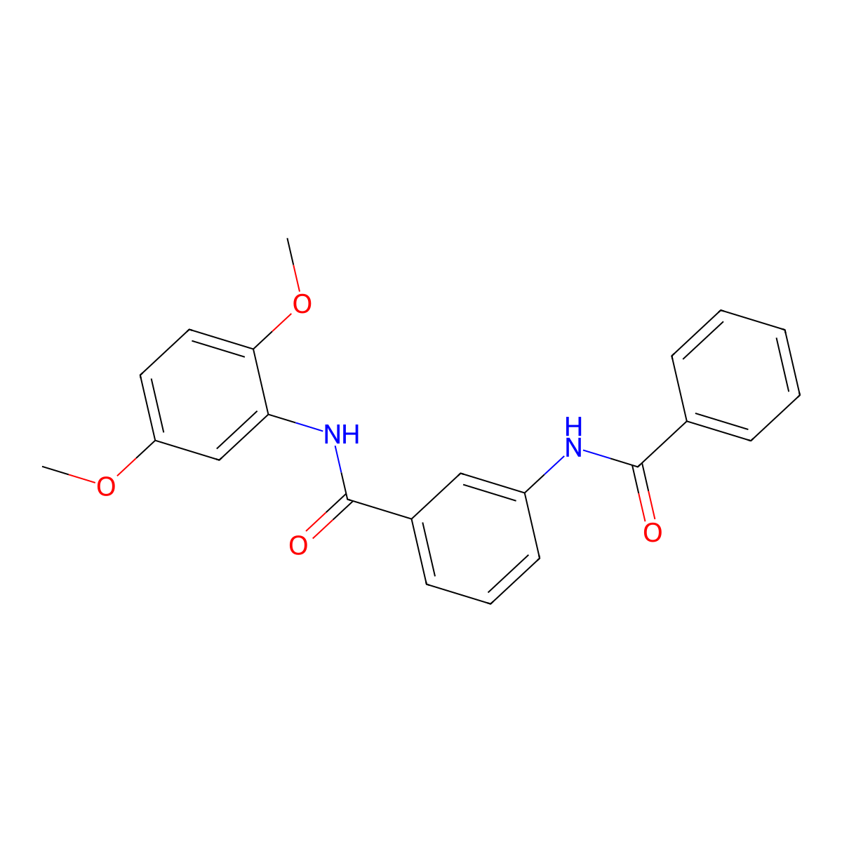 3-benzamido-N-(2,5-dimethoxyphenyl)benzamide molecular structure, CAS 600125-41-5
