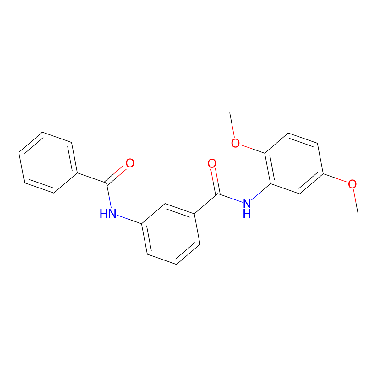 3-benzamido-N-(2,5-dimethoxyphenyl)benzamide molecular structure, CAS 600125-41-5