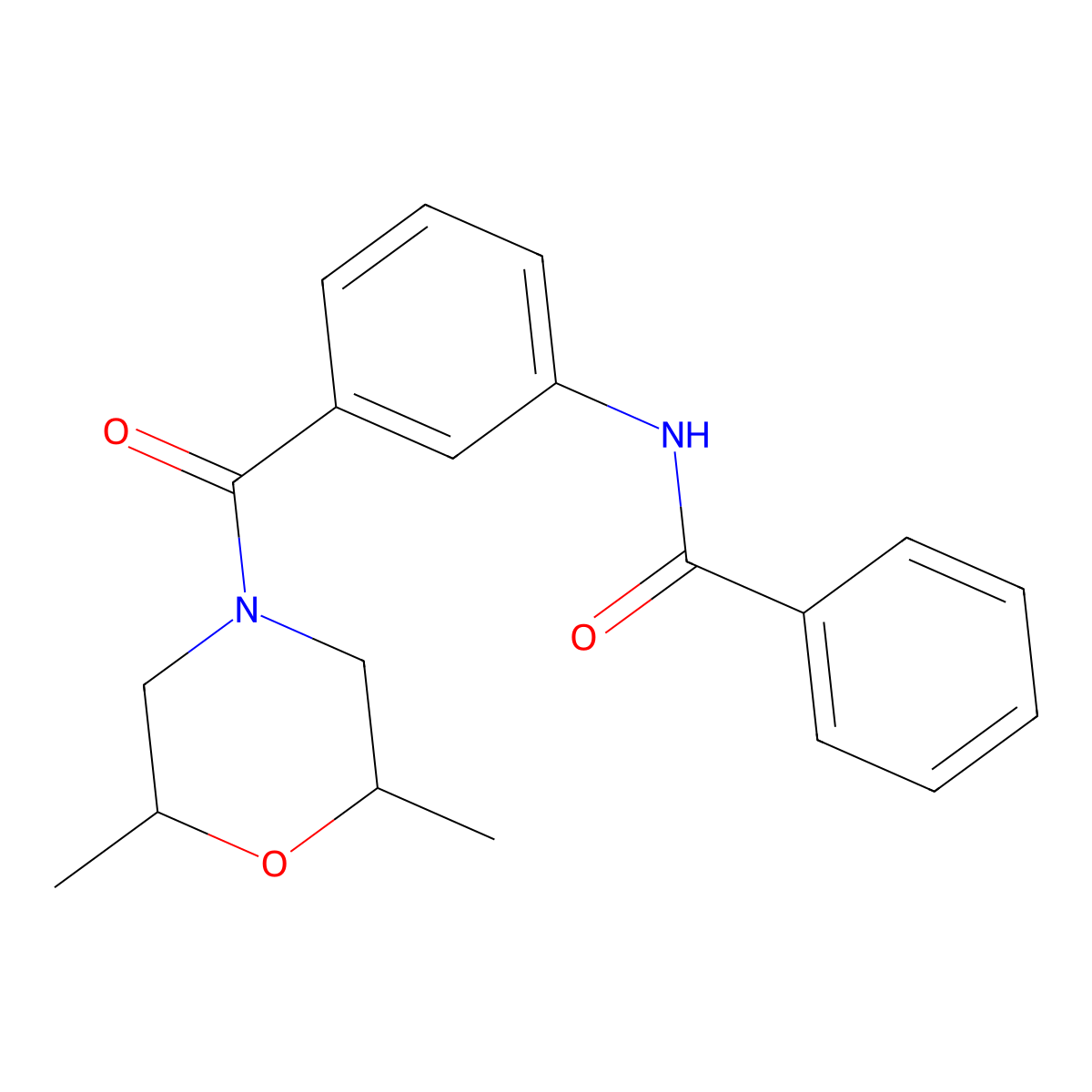 N-{3-[(2,6-dimethylmorpholin-4-yl)carbonyl]phenyl}benzamide molecular structure, CAS 600125-42-6