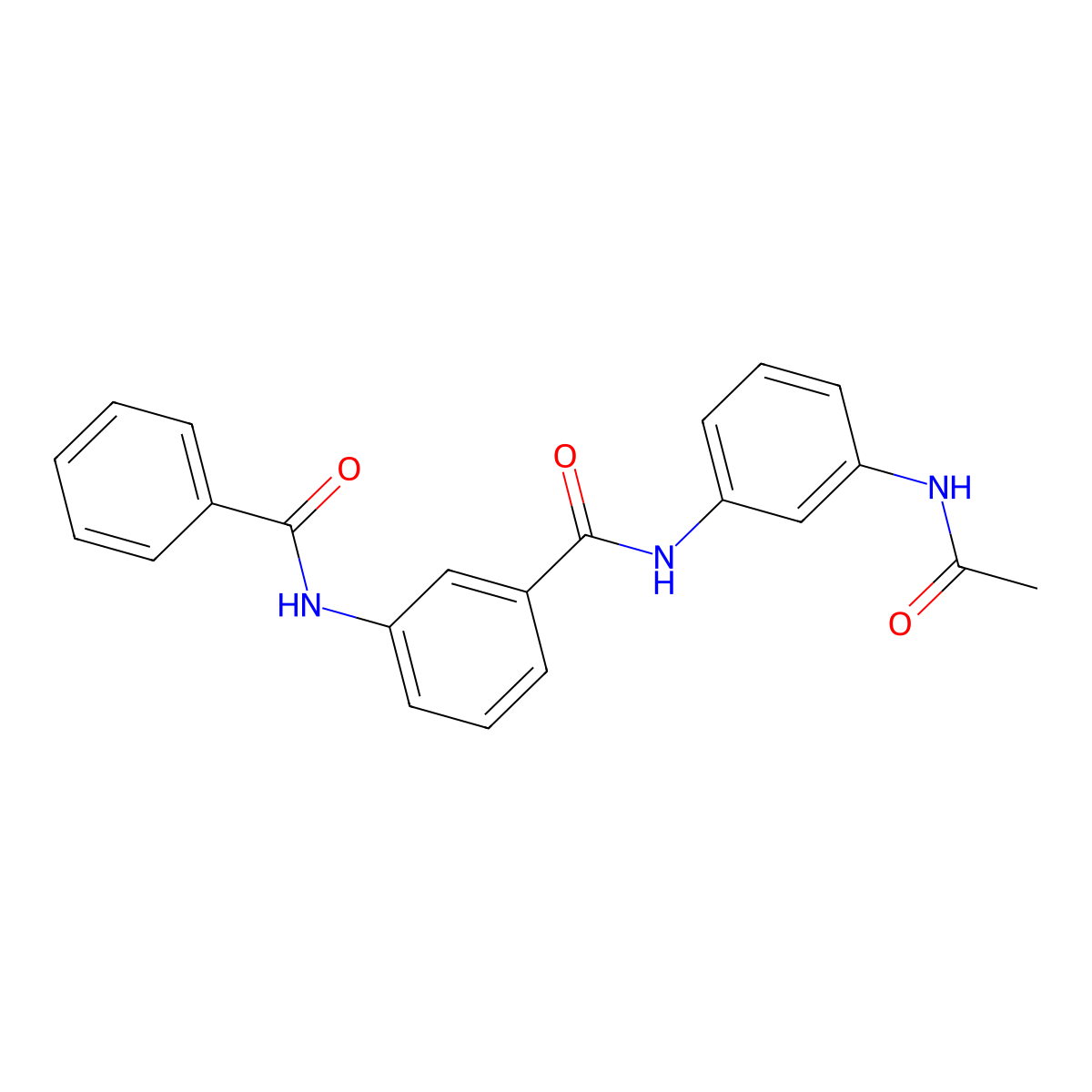 N-(3-acetamidophenyl)-3-benzamidobenzamide molecular structure, CAS 600125-43-7