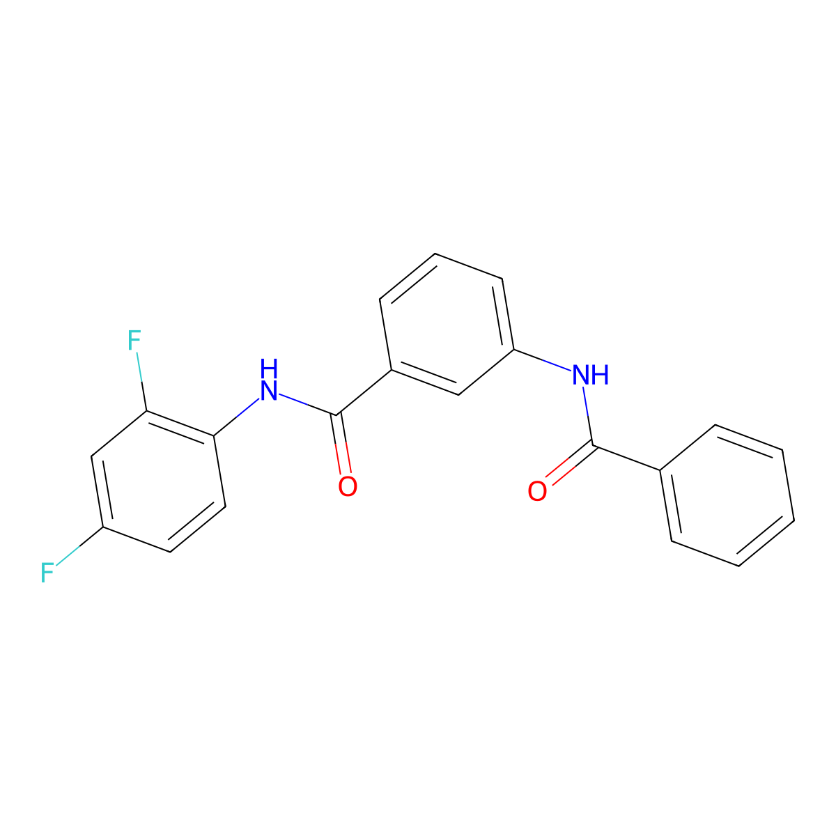 3-benzamido-N-(2,4-difluorophenyl)benzamide molecular structure, CAS 600125-46-0