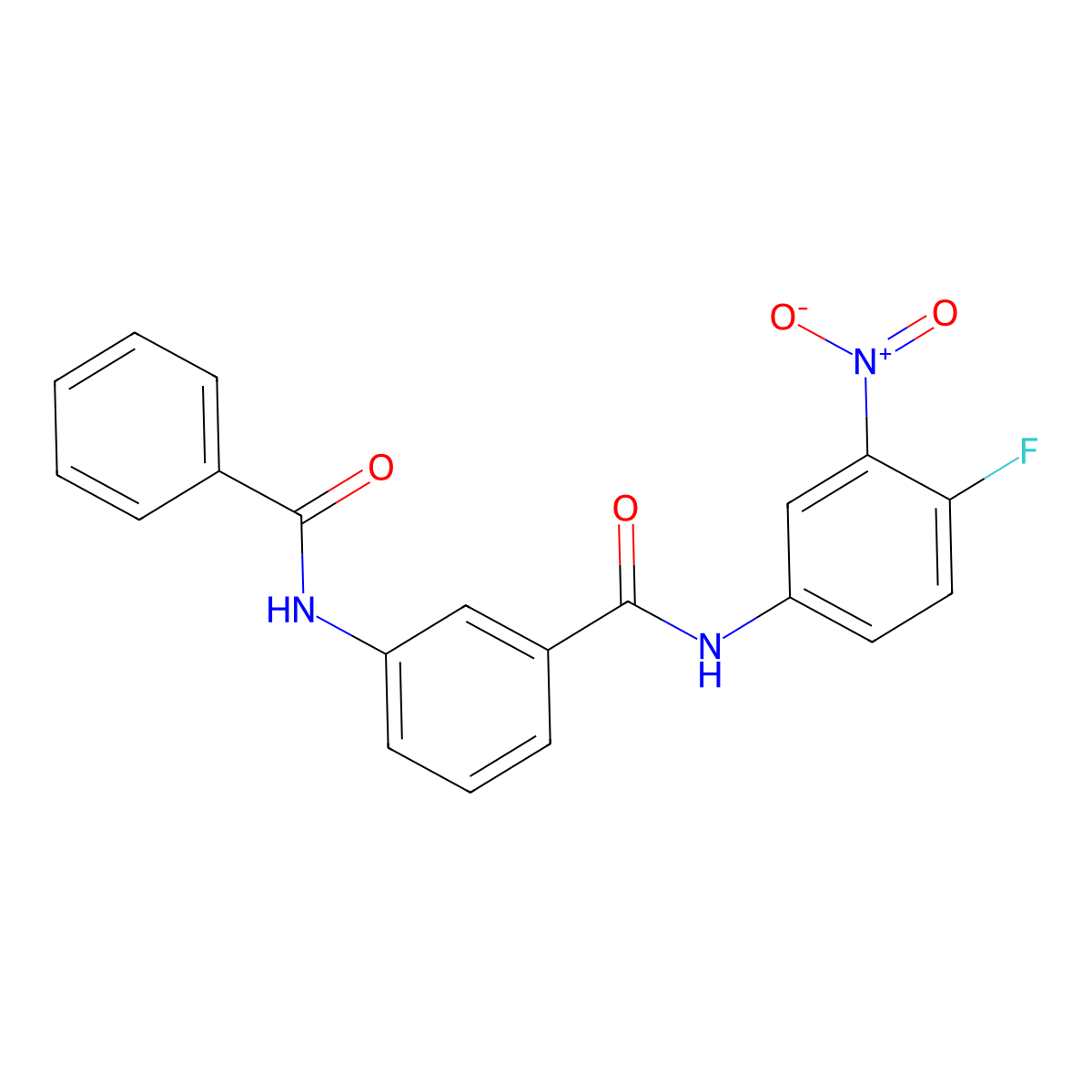 3-benzamido-N-(4-fluoro-3-nitrophenyl)benzamide molecular structure, CAS 600125-56-2