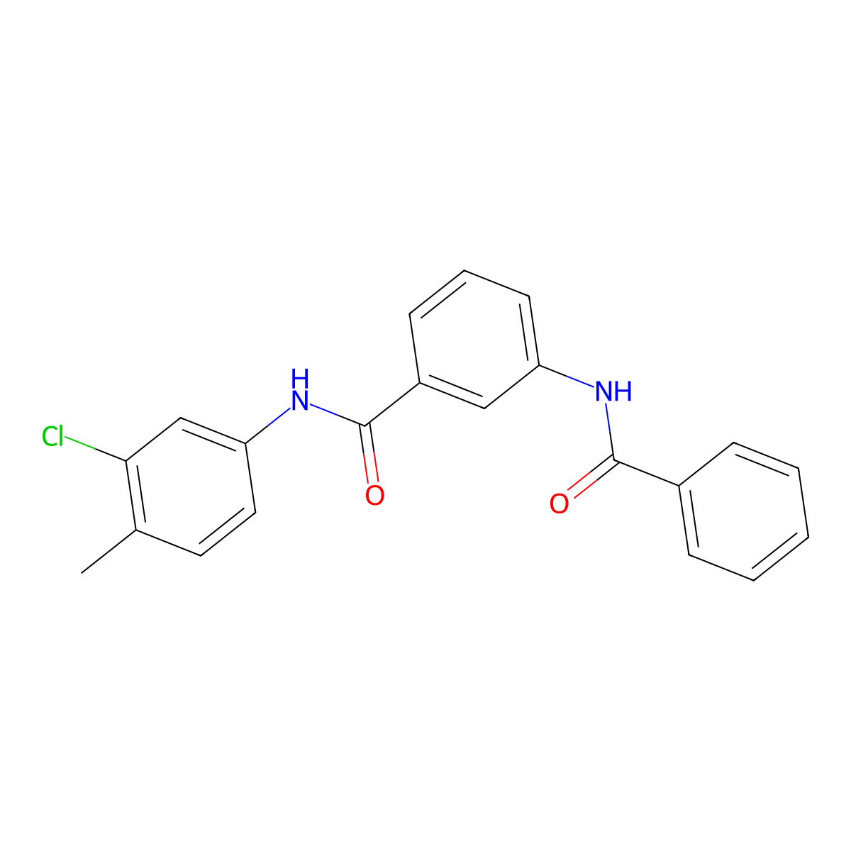 3-benzamido-N-(3-chloro-4-methylphenyl)benzamide molecular structure, CAS 600125-68-6