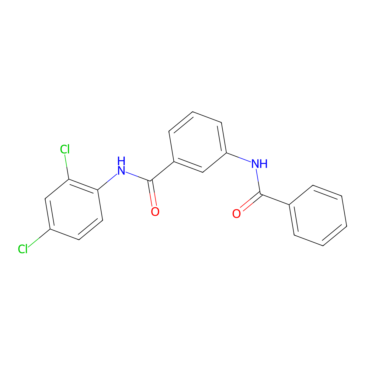 3-benzamido-N-(2,4-dichlorophenyl)benzamide molecular structure, CAS 600125-70-0