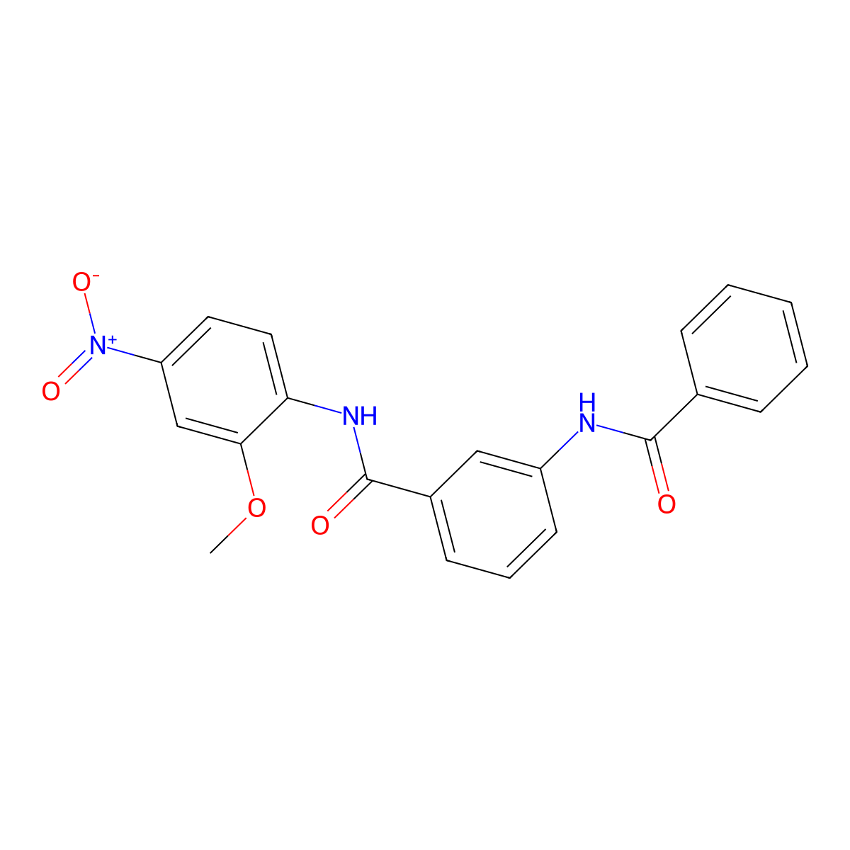 3-benzamido-N-(2-methoxy-4-nitrophenyl)benzamide molecular structure, CAS 600125-82-4