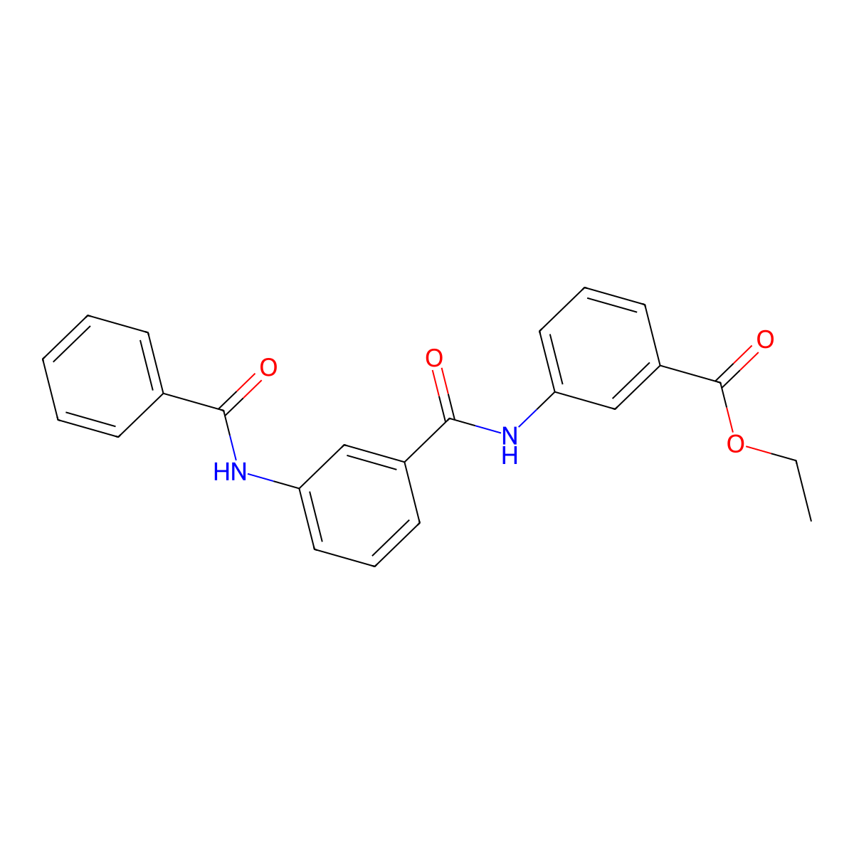 Ethyl 3-(3-benzamidobenzamido)benzoate molecular structure, CAS 600125-95-9