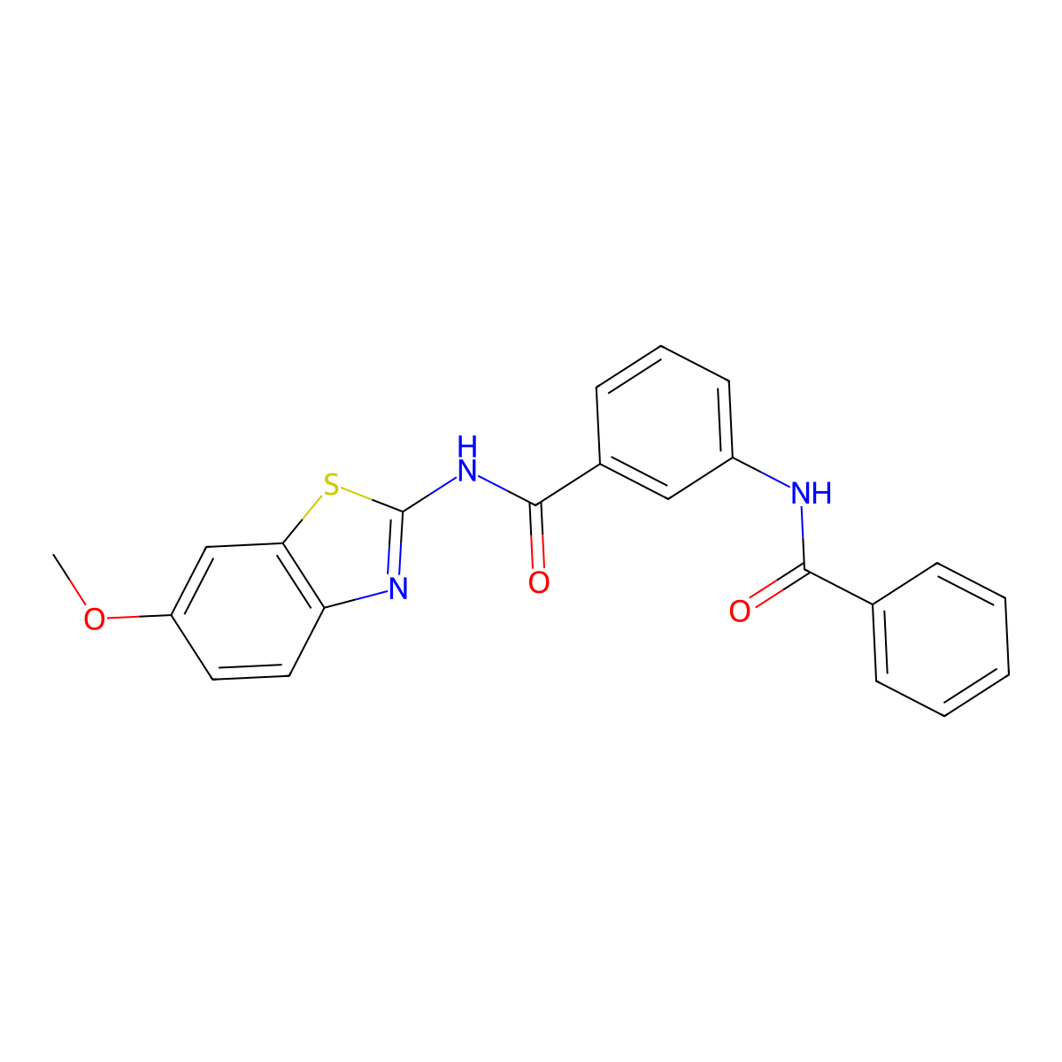 3-benzamido-N-(6-methoxy-1,3-benzothiazol-2-yl)benzamide molecular structure, CAS 600125-97-1