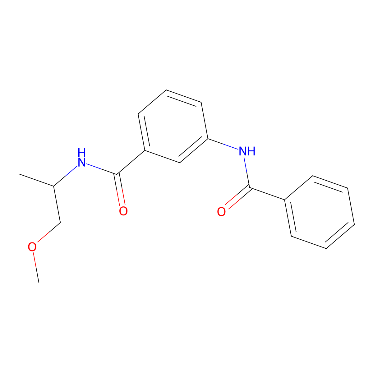 3-benzamido-N-(1-methoxypropan-2-yl)benzamide molecular structure, CAS 600125-98-2