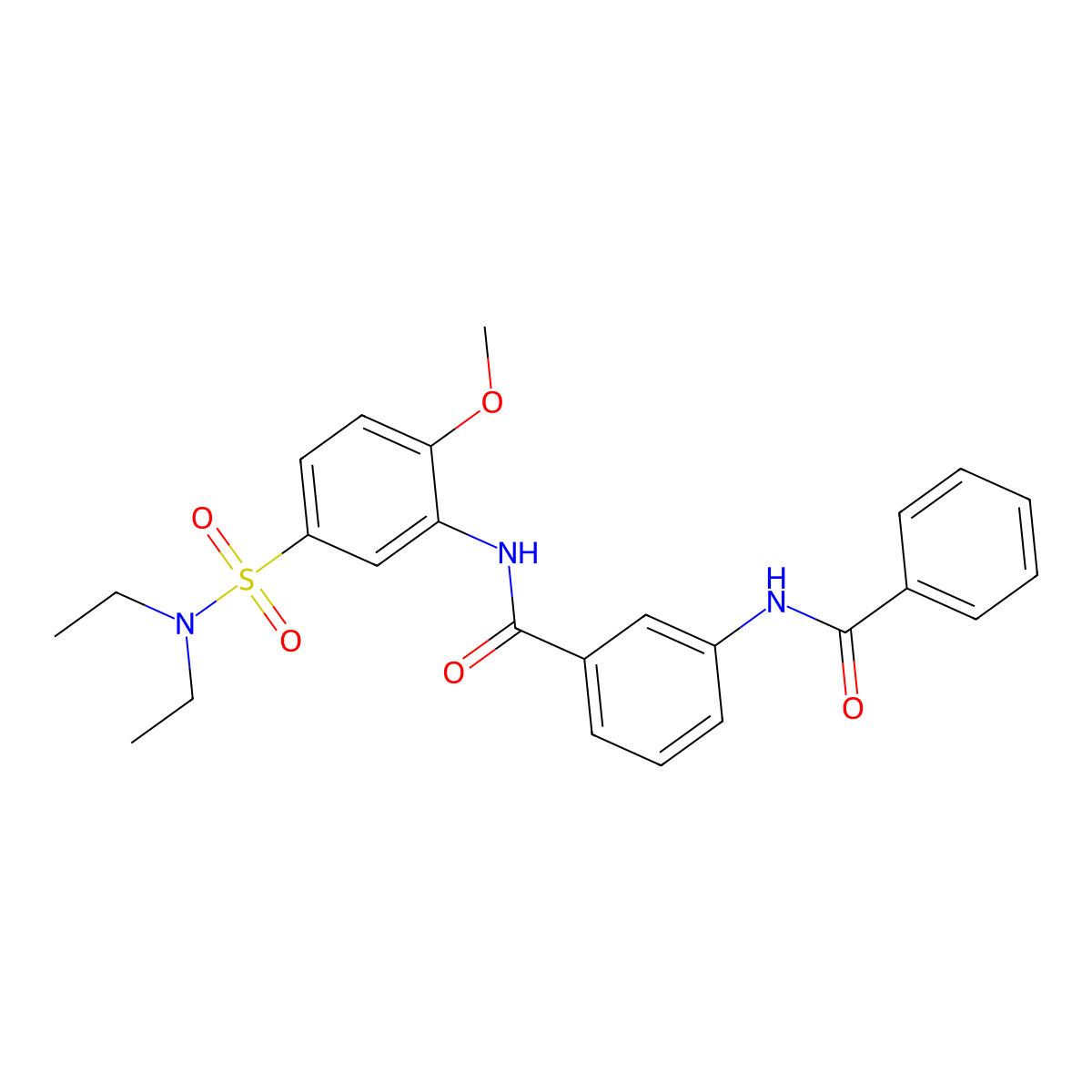 3-benzamido-N-[5-(diethylsulfamoyl)-2-methoxyphenyl]benzamide molecular structure, CAS 600126-27-0