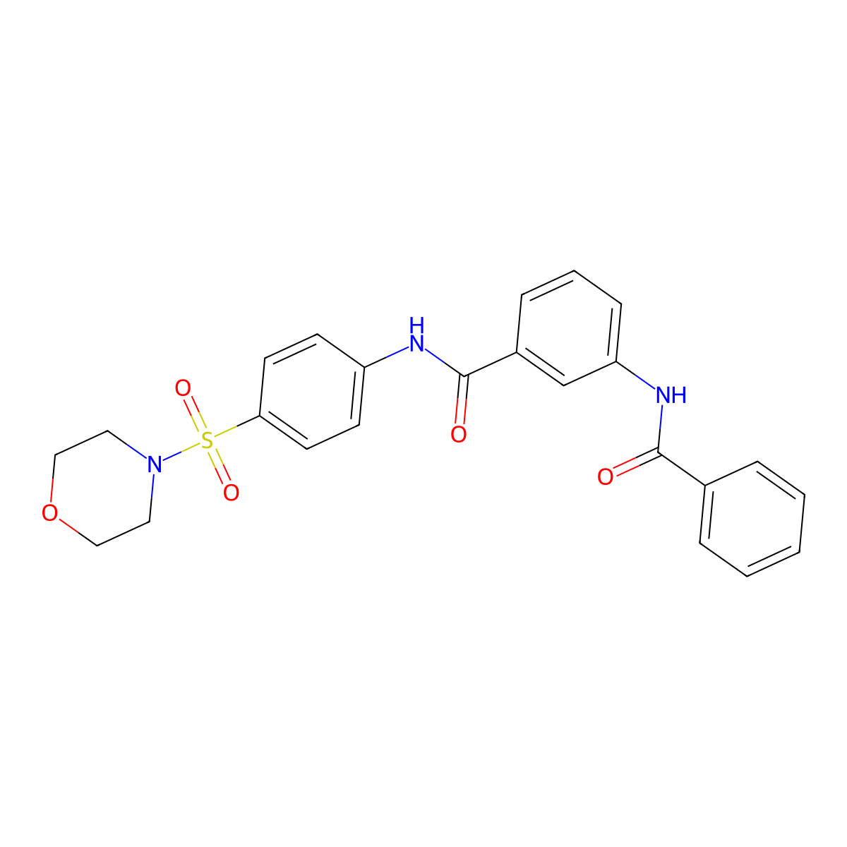 3-benzamido-N-(4-morpholin-4-ylsulfonylphenyl)benzamide molecular structure, CAS 600126-29-2