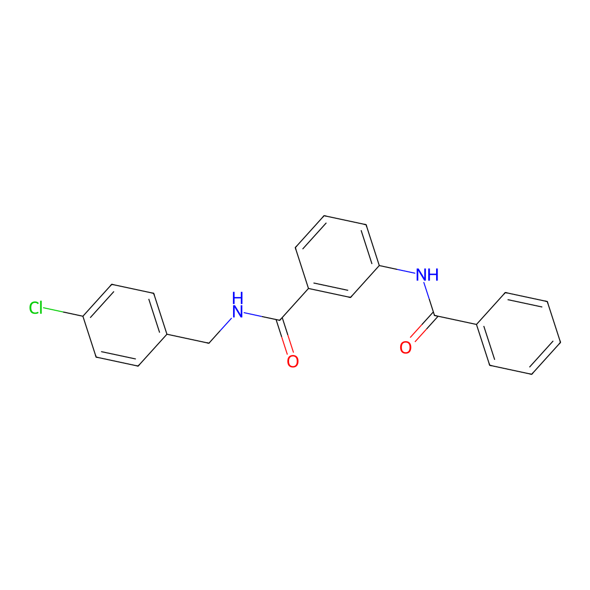 3-benzamido-N-[(4-chlorophenyl)methyl]benzamide molecular structure, CAS 600126-31-6