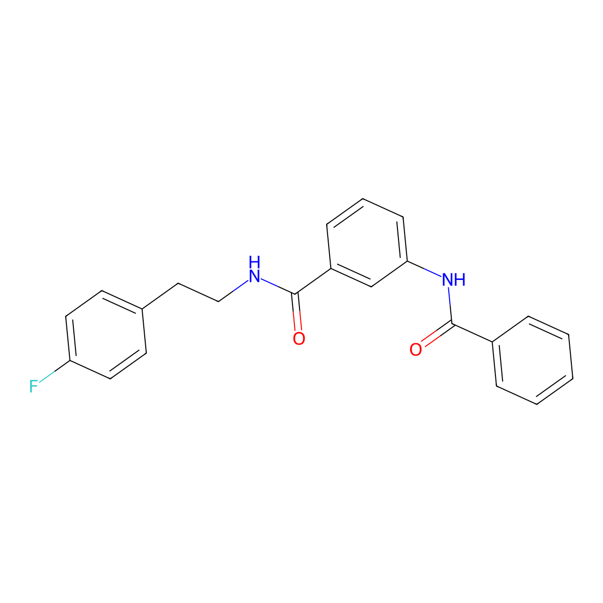 3-benzamido-N-[2-(4-fluorophenyl)ethyl]benzamide molecular structure, CAS 600126-33-8