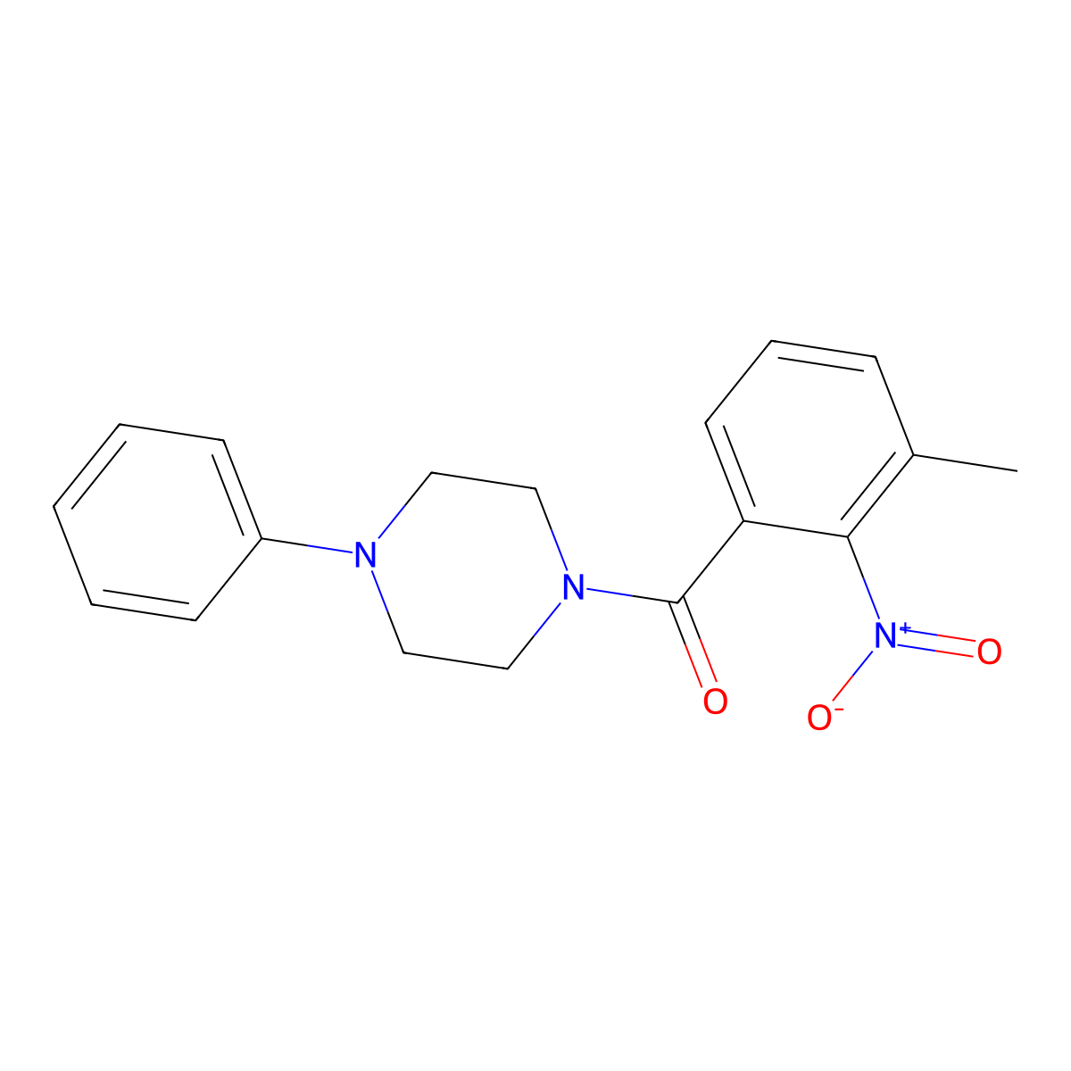 (3-Methyl-2-nitrophenyl)-(4-phenylpiperazin-1-yl)methanone molecular structure, CAS 600126-61-2