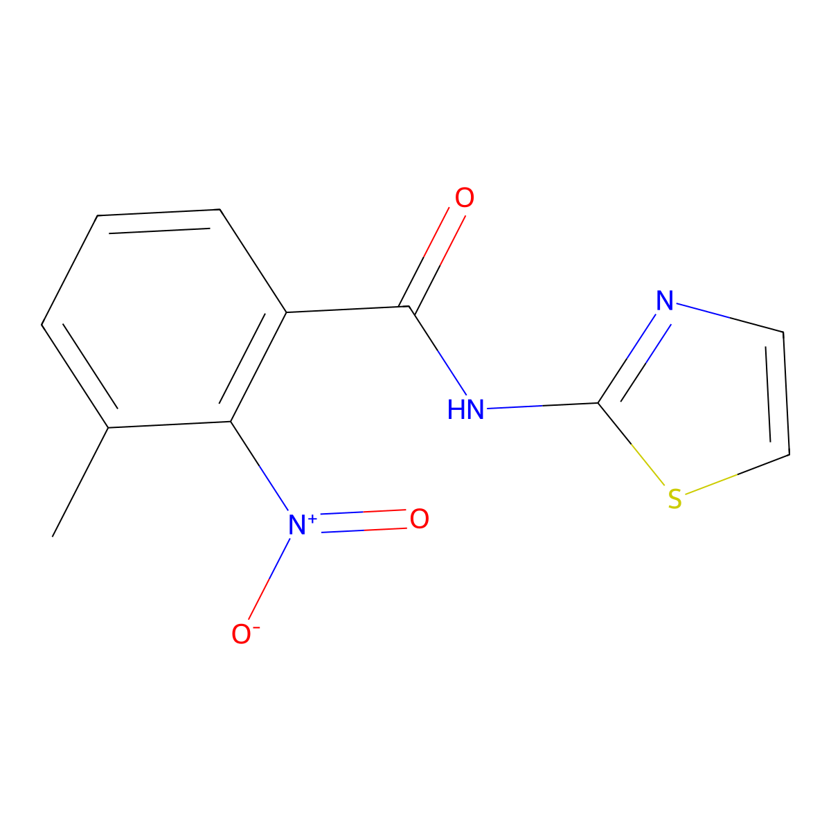3-methyl-2-nitro-N-(1,3-thiazol-2-yl)benzamide molecular structure, CAS 600126-80-5