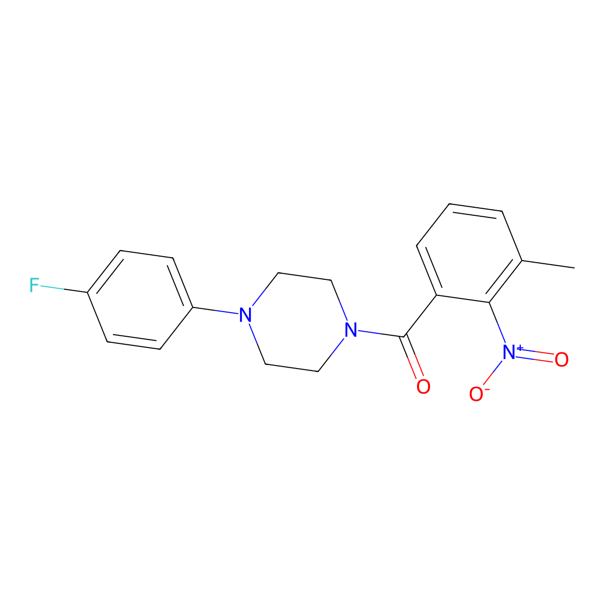 [4-(4-Fluorophenyl)piperazin-1-yl]-(3-methyl-2-nitrophenyl)methanone molecular structure, CAS 600126-89-4