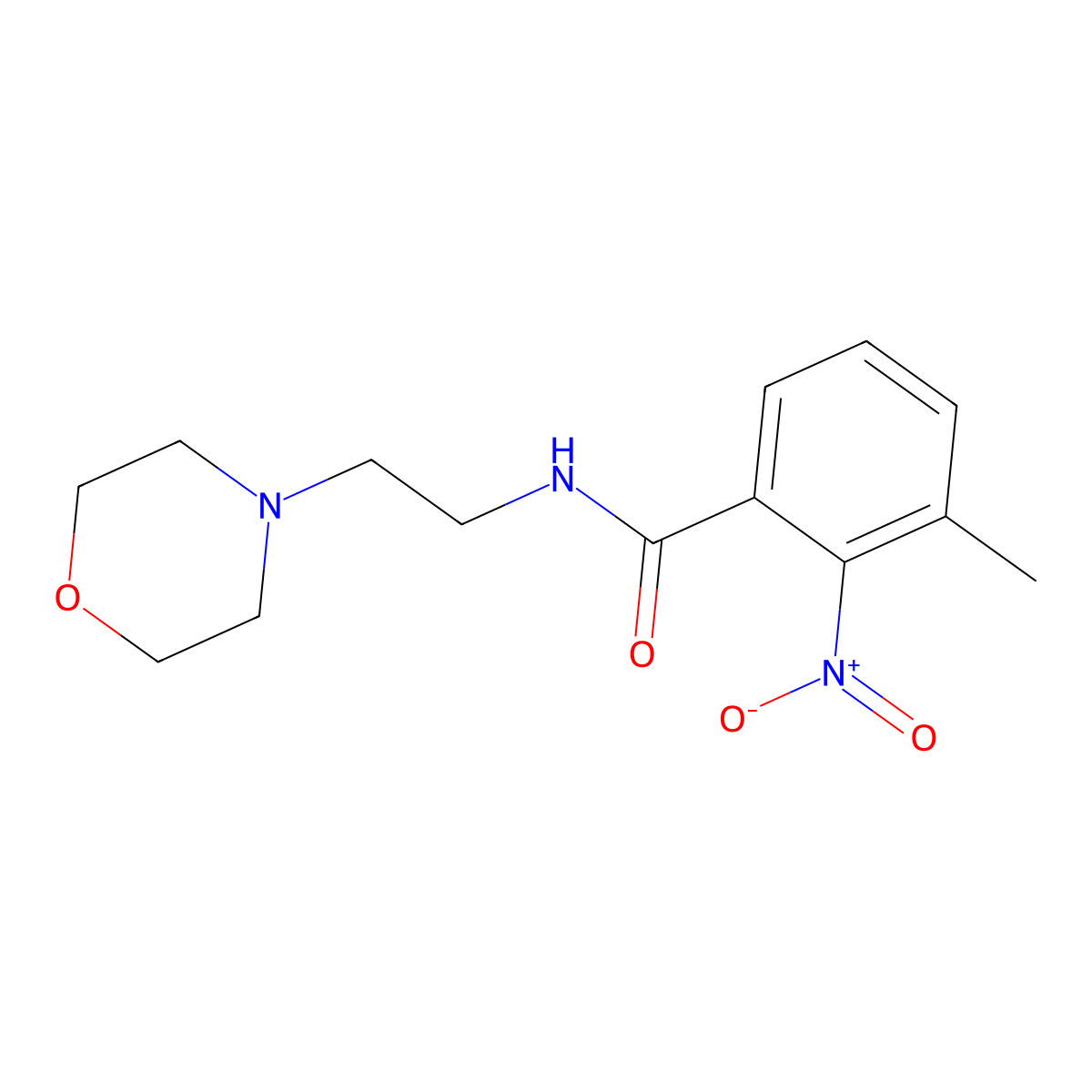 3-methyl-N-[2-(morpholin-4-yl)ethyl]-2-nitrobenzamide molecular structure, CAS 600126-98-5