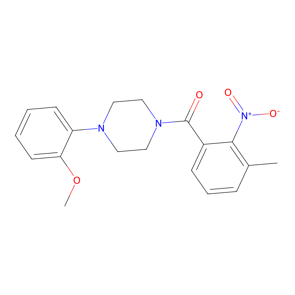 [4-(2-Methoxyphenyl)piperazin-1-yl]-(3-methyl-2-nitrophenyl)methanone molecular structure, CAS 600128-37-8