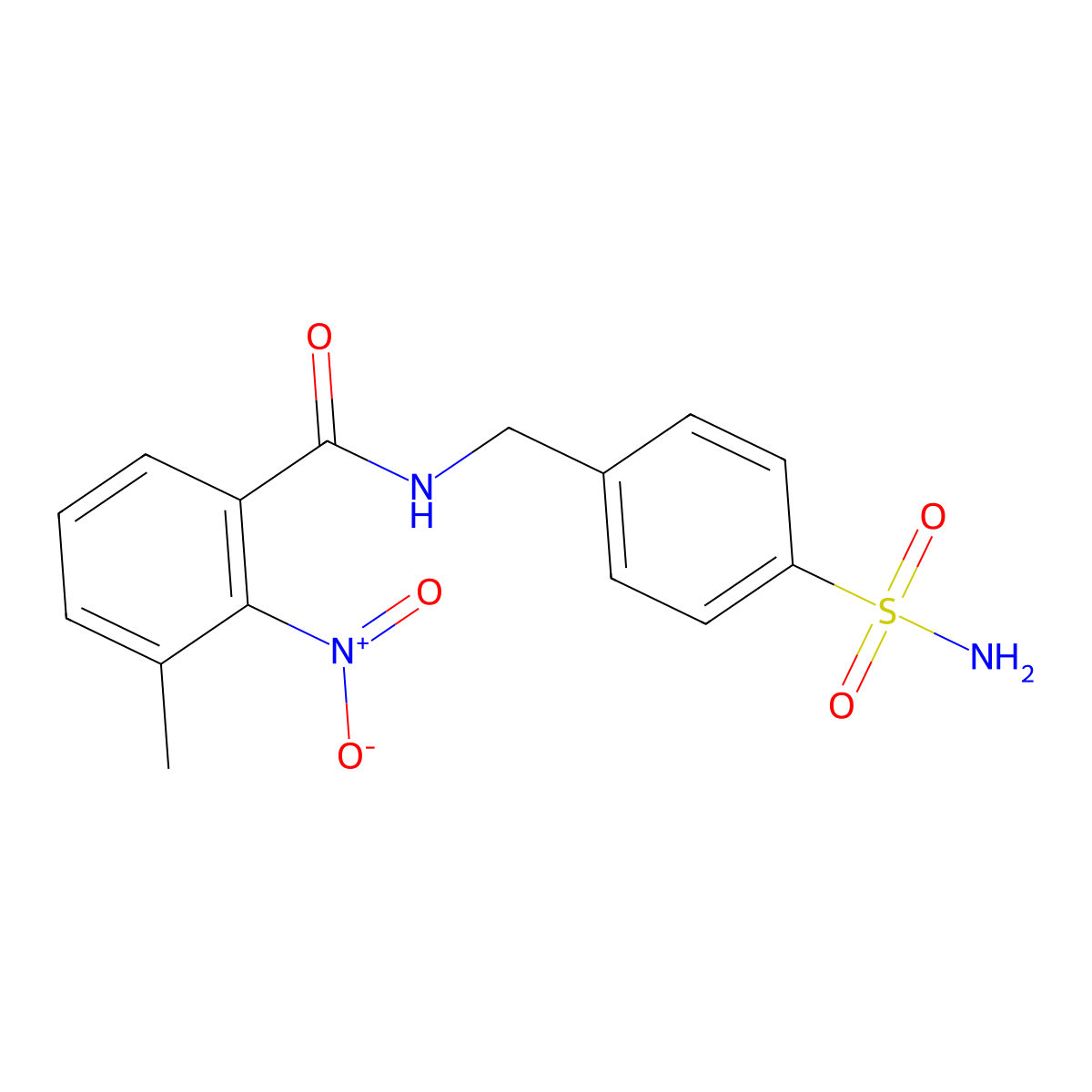 3-methyl-2-nitro-N-(4-sulfamoylbenzyl)benzamide molecular structure, CAS 600128-58-3