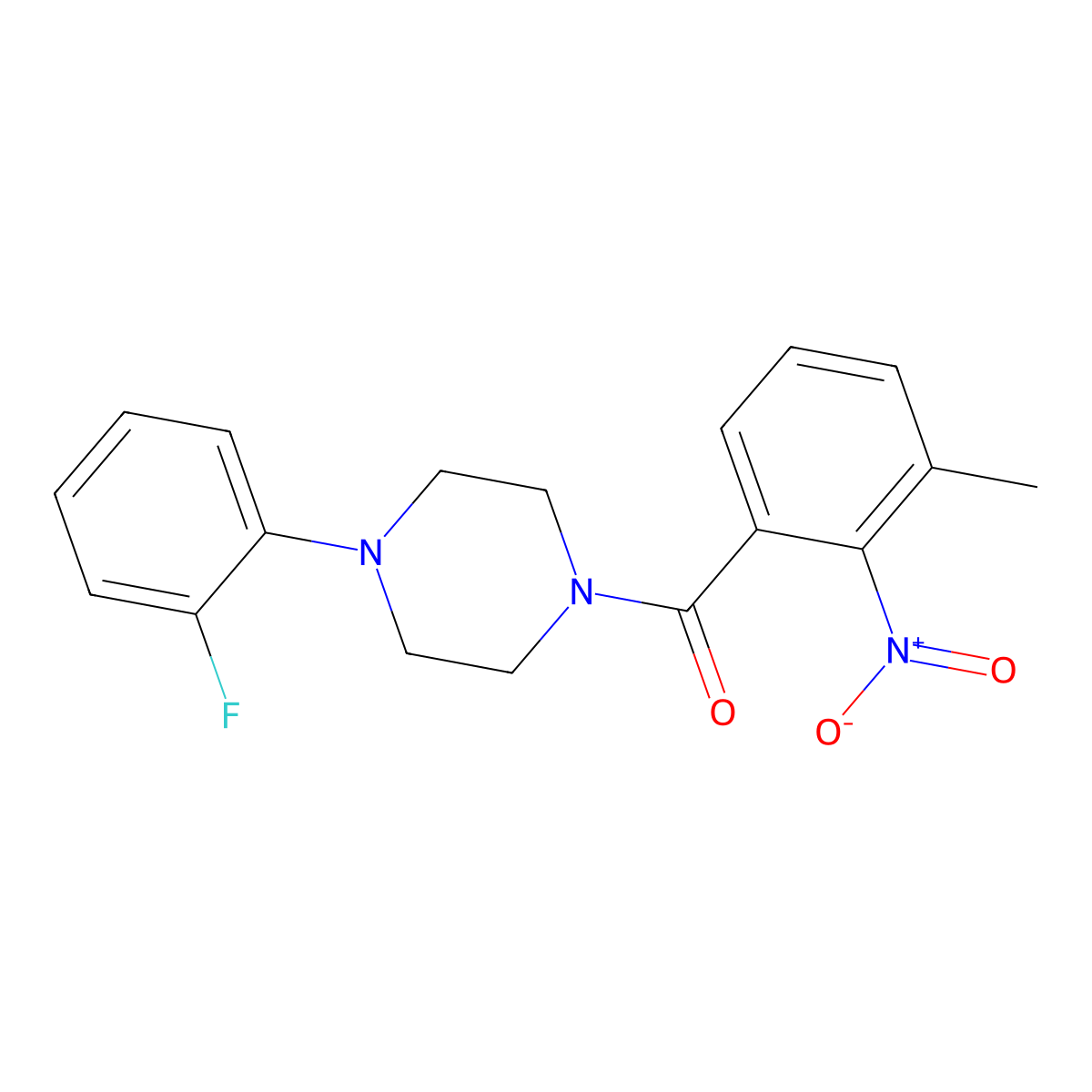[4-(2-Fluorophenyl)piperazin-1-yl]-(3-methyl-2-nitrophenyl)methanone molecular structure, CAS 600128-92-5
