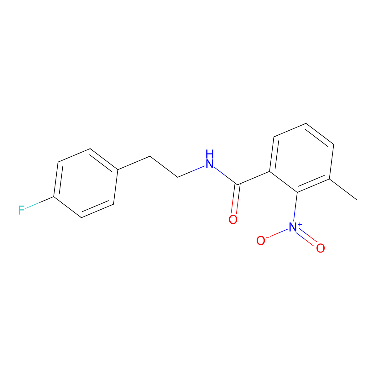 N-[2-(4-fluorophenyl)ethyl]-3-methyl-2-nitrobenzamide molecular structure, CAS 600128-93-6
