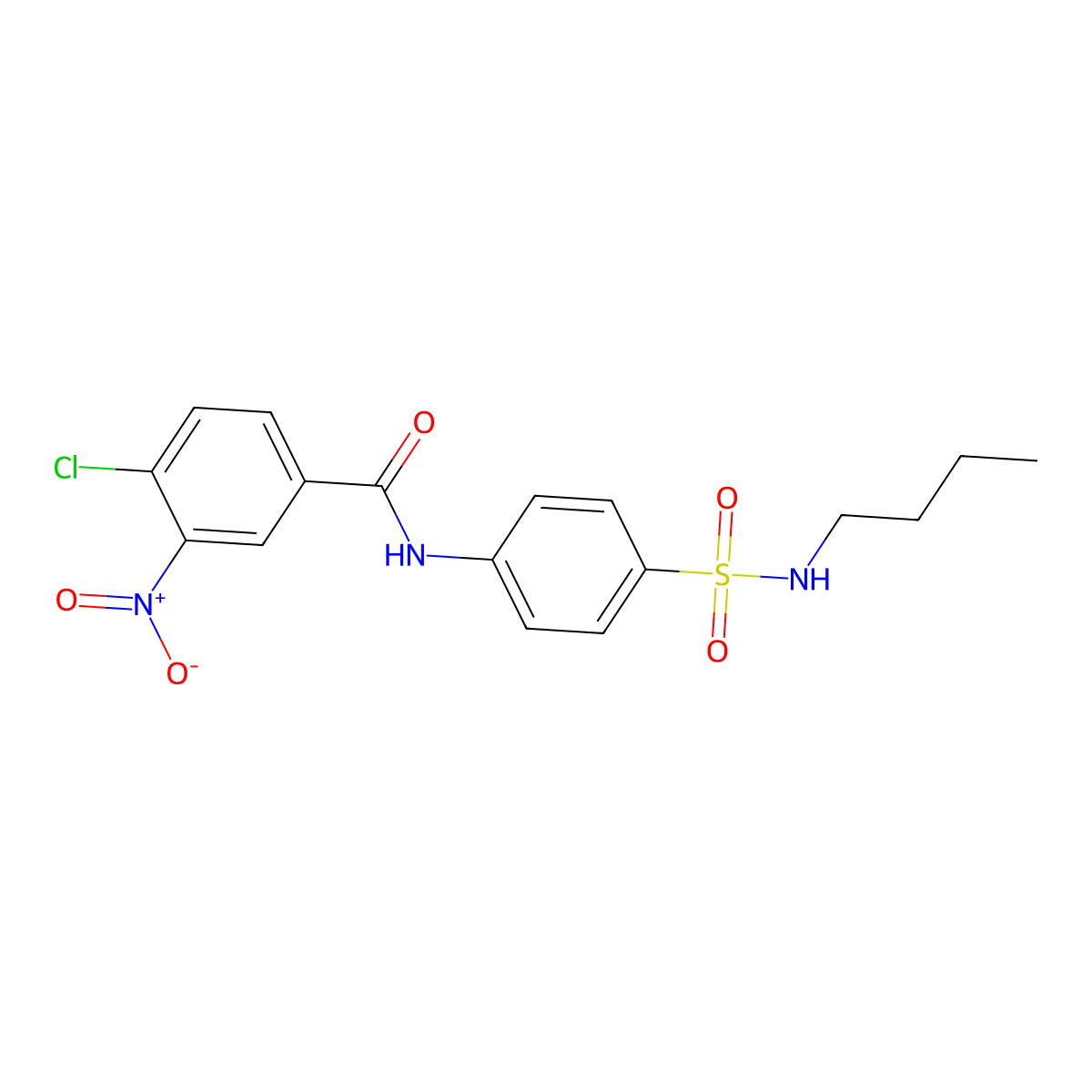 N-[4-(butylsulfamoyl)phenyl]-4-chloro-3-nitrobenzamide molecular structure, CAS 600129-92-8
