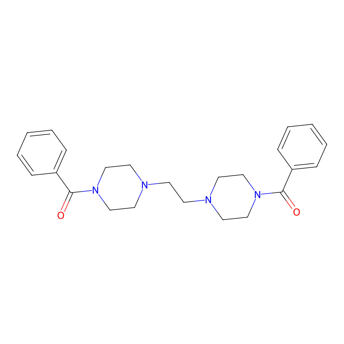 1-Benzoyl-4-[2-(4-benzoylpiperazin-1-yl)ethyl]piperazine molecular structure, CAS 60013-06-1