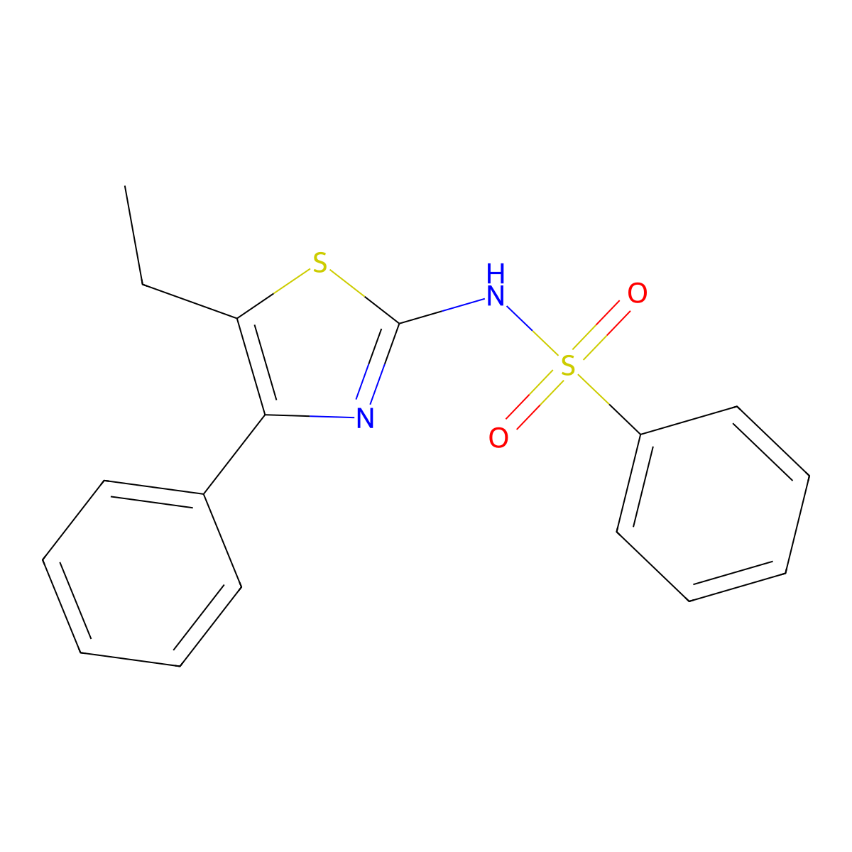 N-(5-ethyl-4-phenyl-1,3-thiazol-2-yl)benzenesulfonamide molecular structure, CAS 600130-03-8