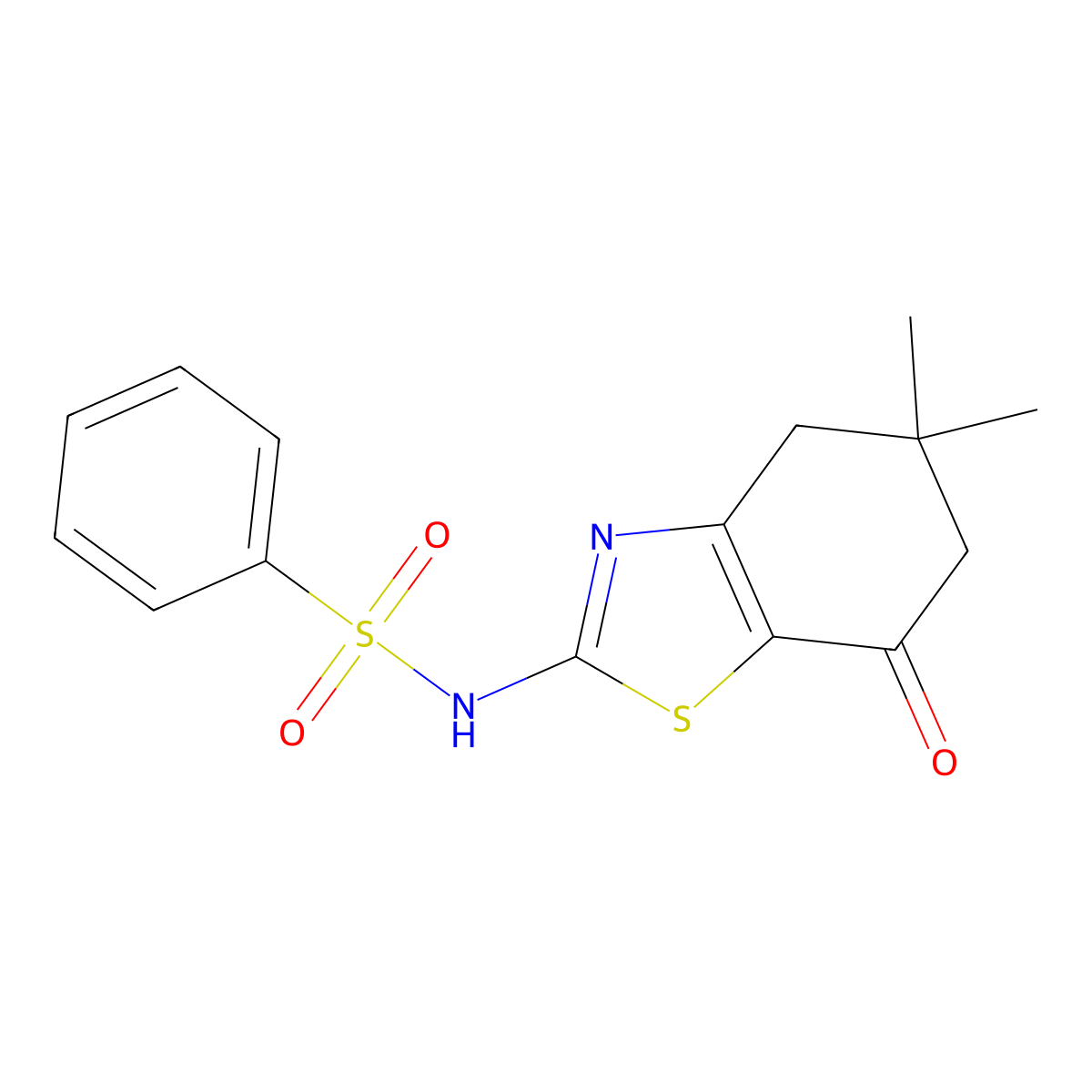 N-(5,5-dimethyl-7-oxo-4,6-dihydro-1,3-benzothiazol-2-yl)benzenesulfonamide molecular structure, CAS 600130-05-0