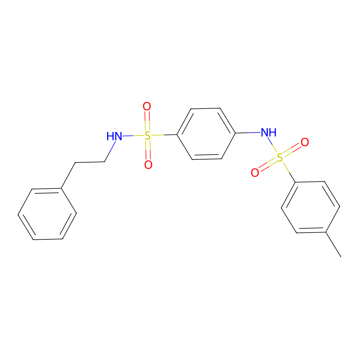 4-methyl-N-{4-[(2-phenylethyl)sulfamoyl]phenyl}benzenesulfonamide molecular structure, CAS 600130-16-3