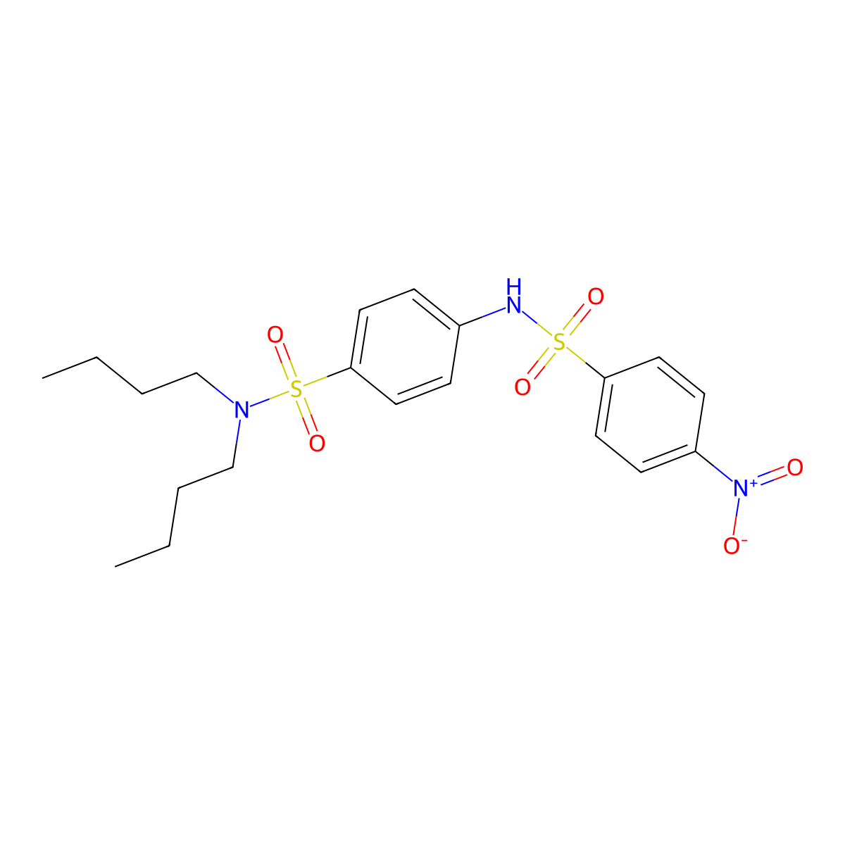 N,N-dibutyl-4-[(4-nitrophenyl)sulfonylamino]benzenesulfonamide molecular structure, CAS 600130-24-3
