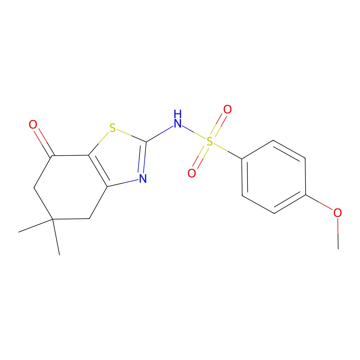 N-(5,5-dimethyl-7-oxo-4,6-dihydro-1,3-benzothiazol-2-yl)-4-methoxybenzenesulfonamide molecular structure, CAS 600130-27-6