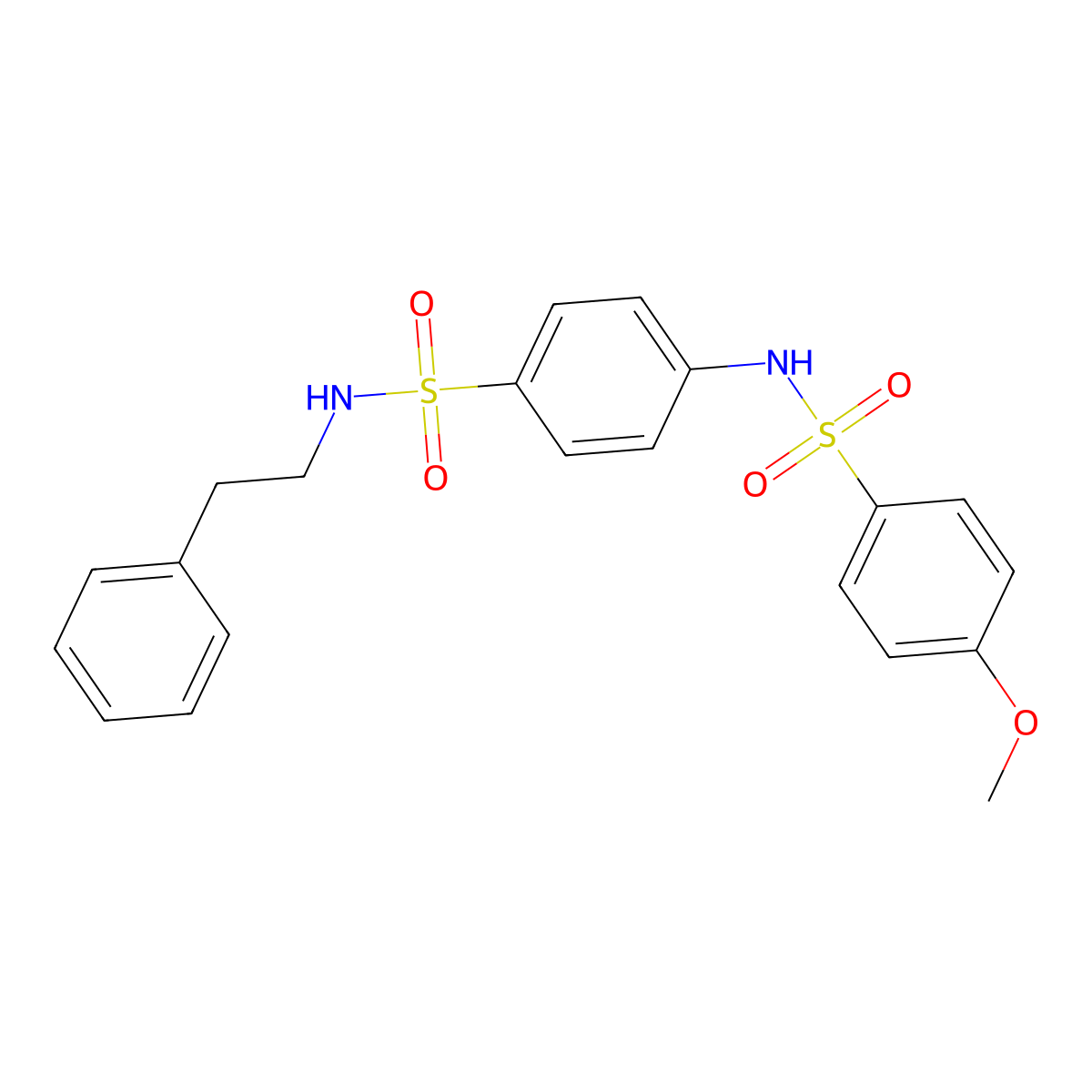 4-methoxy-N-{4-[(2-phenylethyl)sulfamoyl]phenyl}benzenesulfonamide molecular structure, CAS 600130-28-7