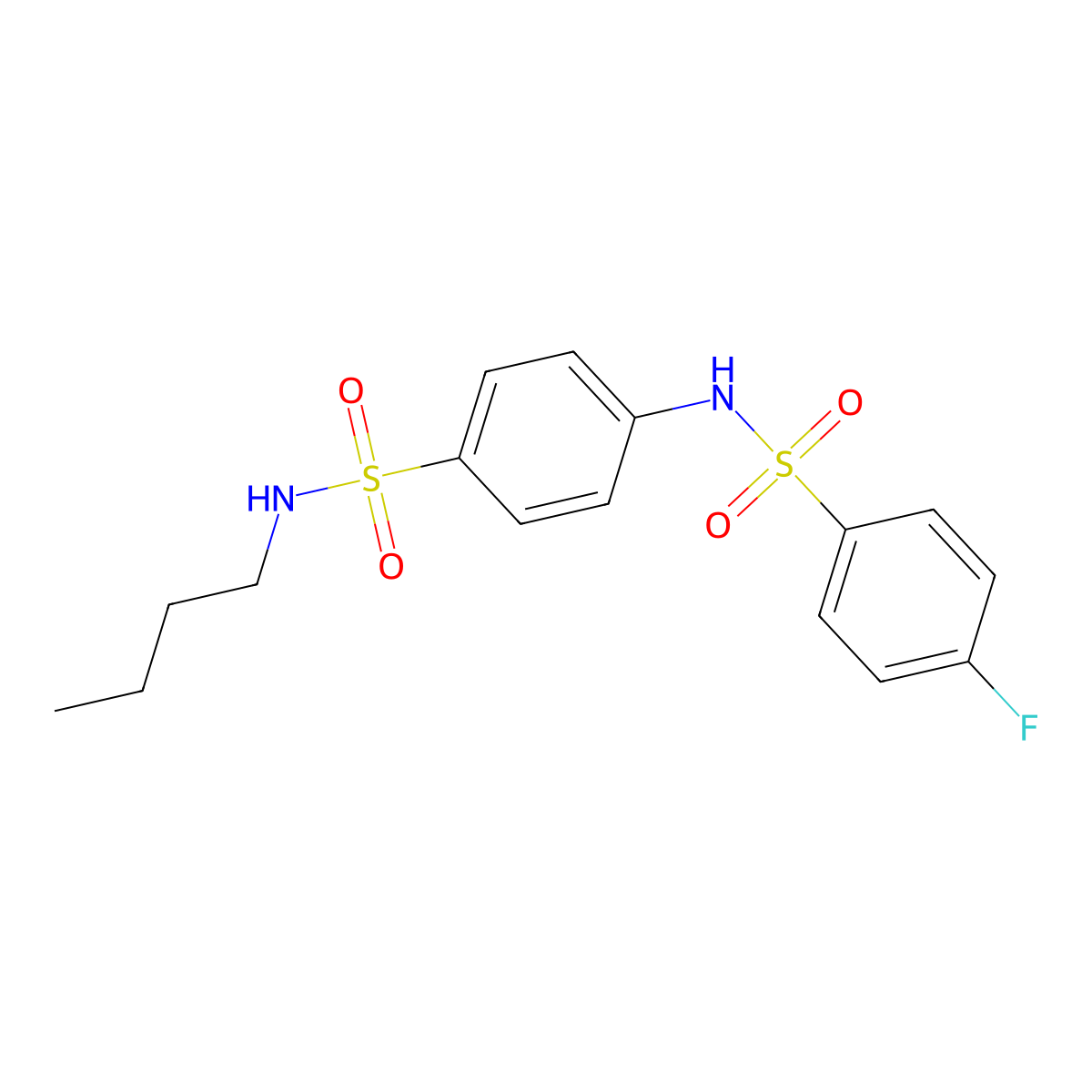N-butyl-4-[(4-fluorophenyl)sulfonylamino]benzenesulfonamide molecular structure, CAS 600130-43-6
