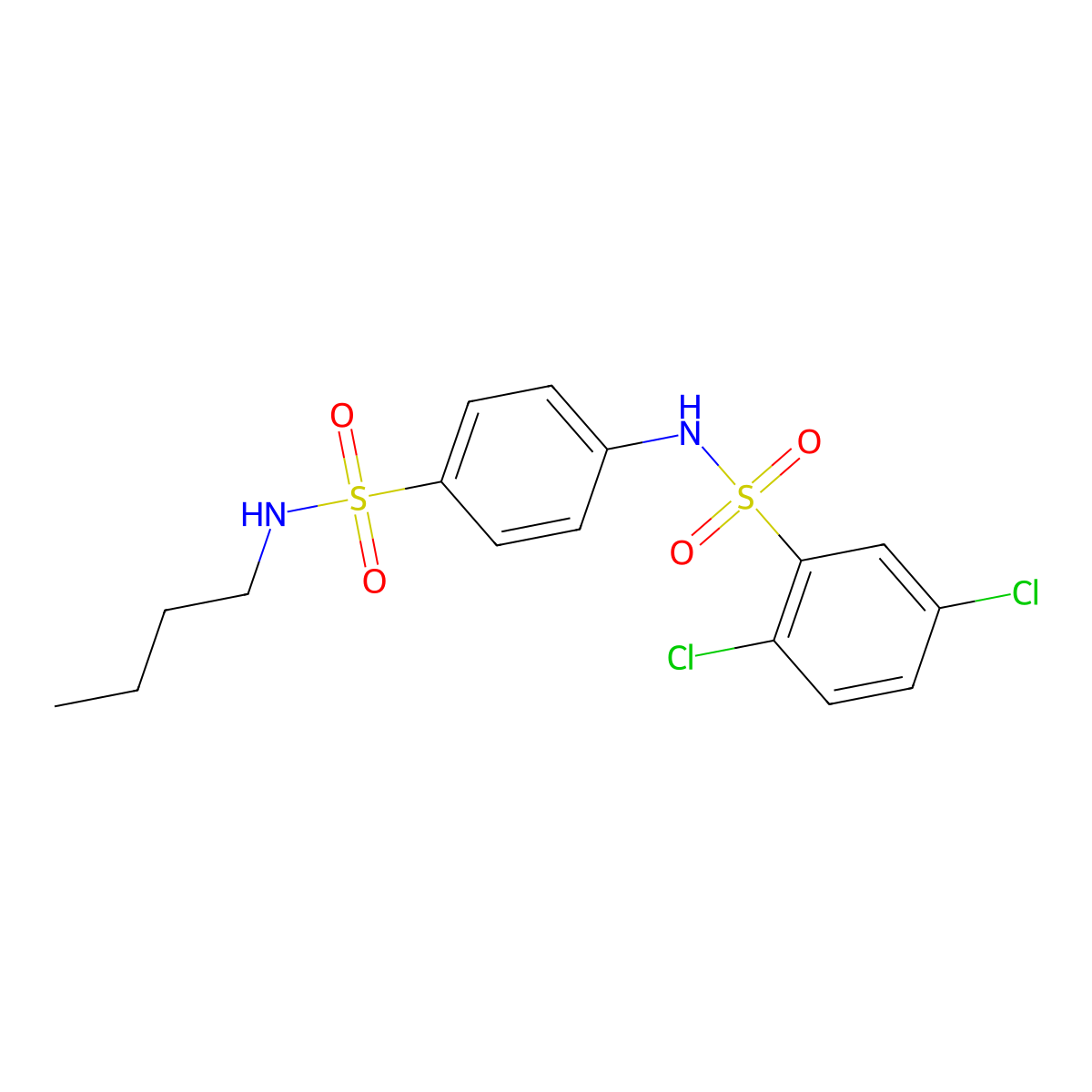 N-[4-(butylsulfamoyl)phenyl]-2,5-dichlorobenzenesulfonamide molecular structure, CAS 600130-49-2