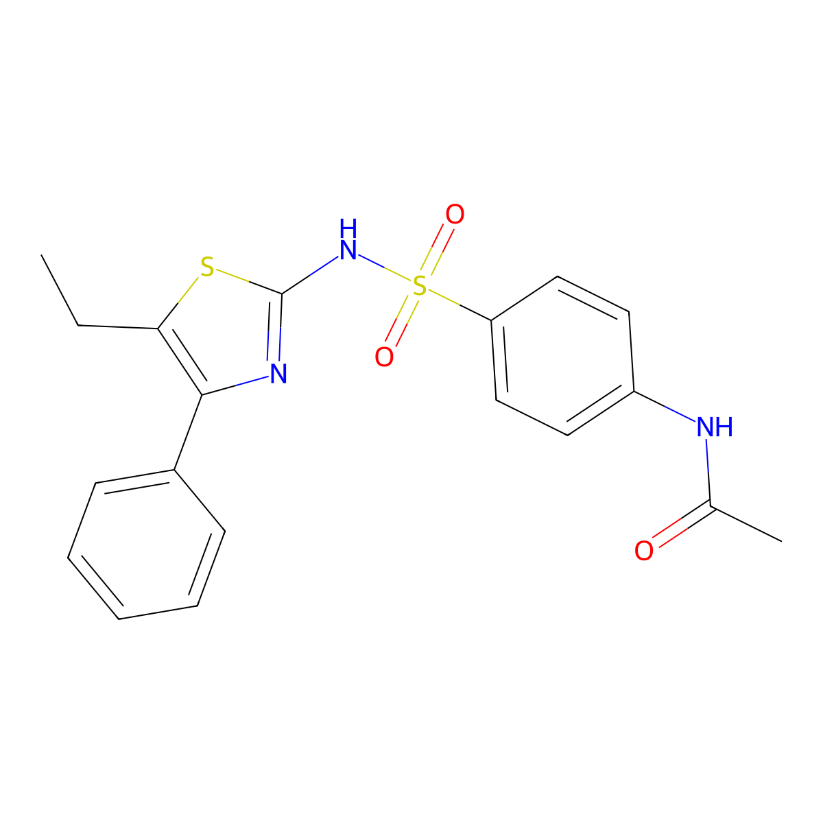 N-[4-[(5-ethyl-4-phenyl-1,3-thiazol-2-yl)sulfamoyl]phenyl]acetamide molecular structure, CAS 600130-59-4