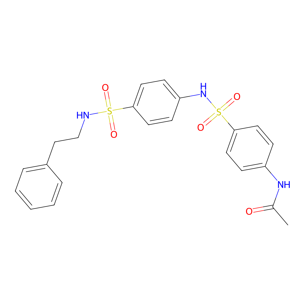 N-[4-({4-[(2-phenylethyl)sulfamoyl]phenyl}sulfamoyl)phenyl]acetamide molecular structure, CAS 600130-62-9