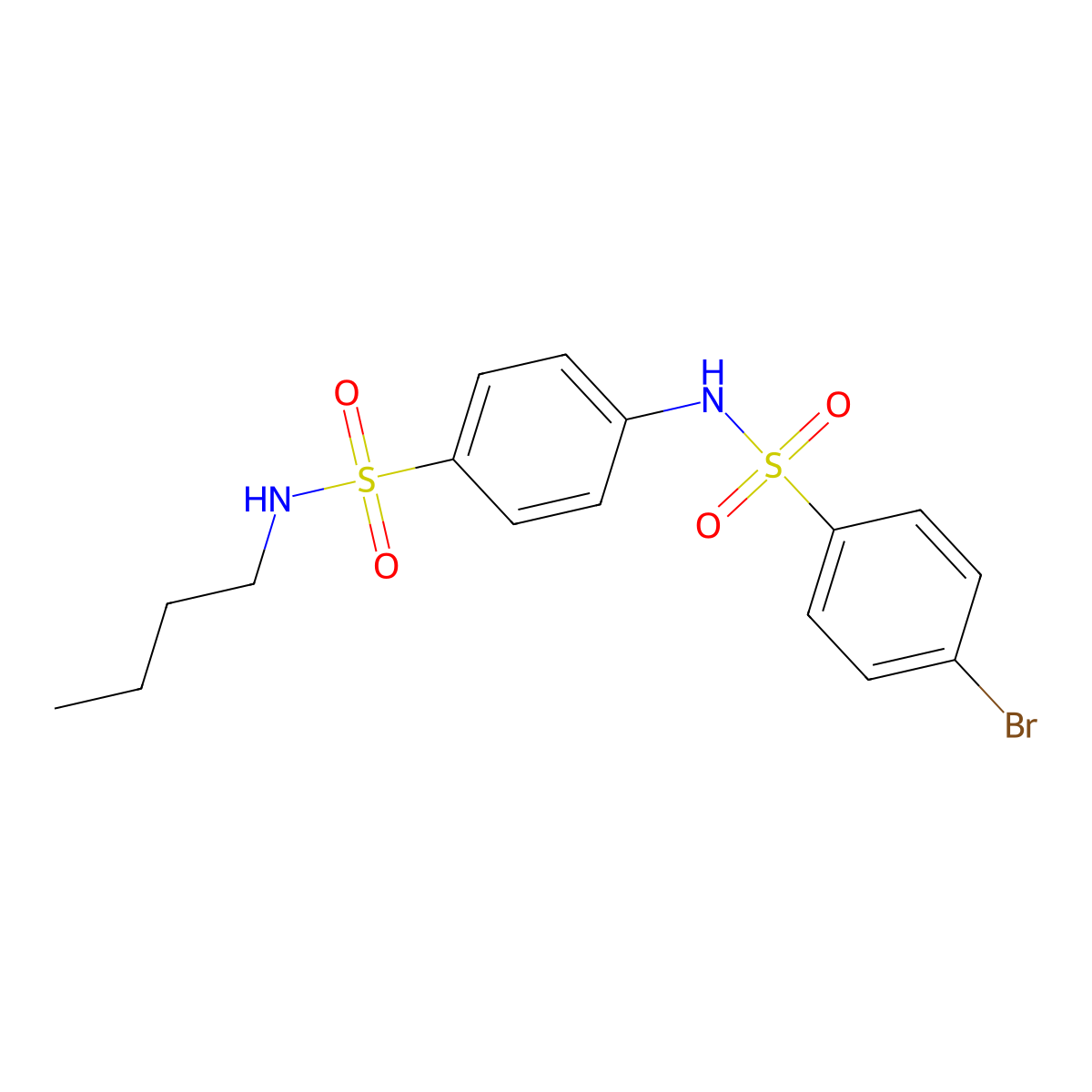 4-[(4-bromophenyl)sulfonylamino]-N-butylbenzenesulfonamide molecular structure, CAS 600130-95-8