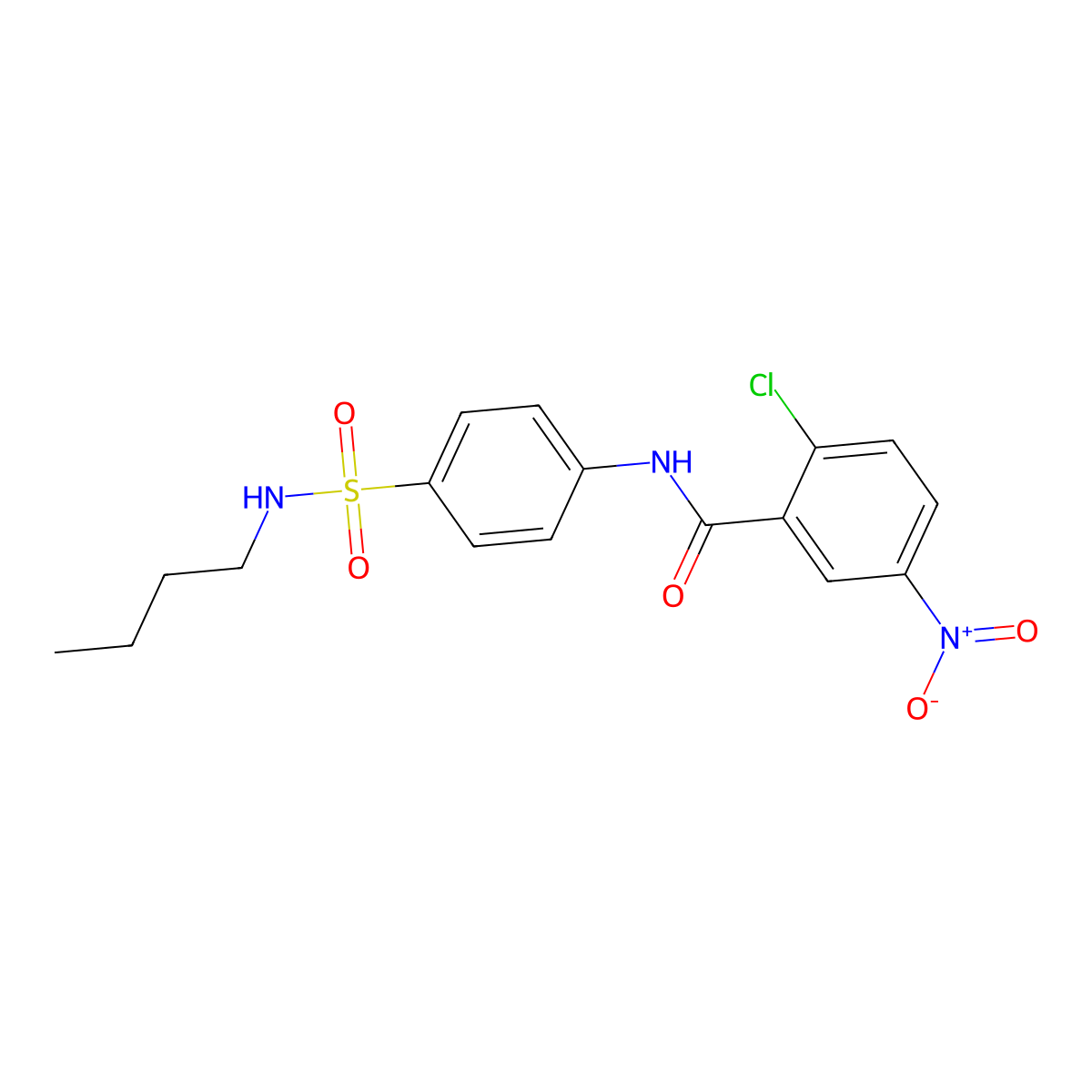 N-[4-(butylsulfamoyl)phenyl]-2-chloro-5-nitrobenzamide molecular structure, CAS 600131-06-4