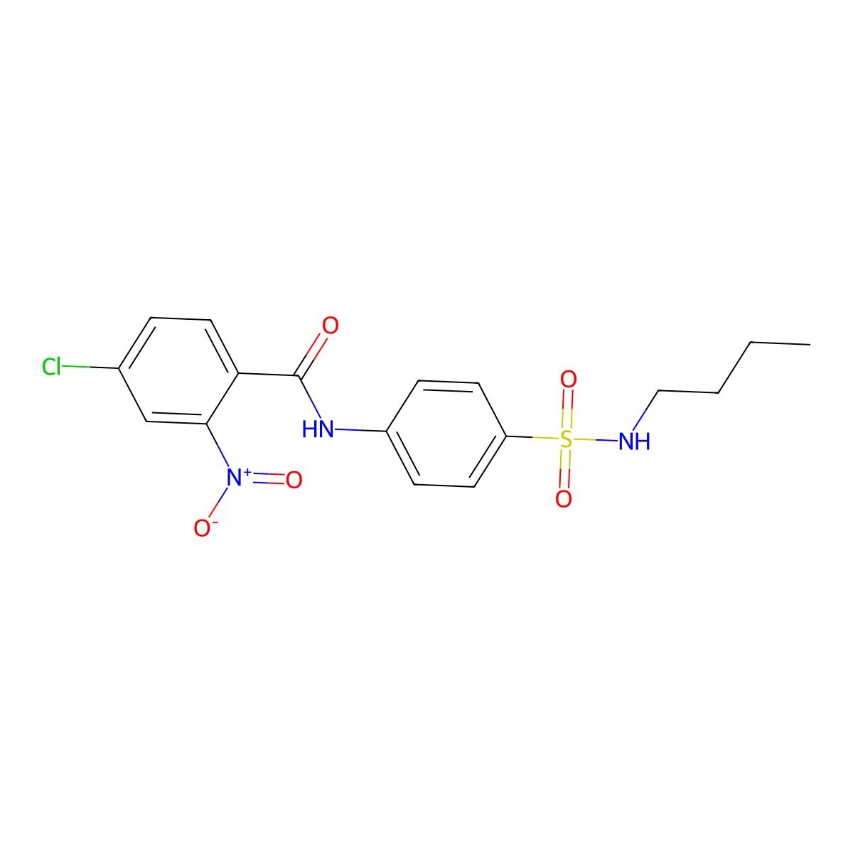 N-[4-(butylsulfamoyl)phenyl]-4-chloro-2-nitrobenzamide molecular structure, CAS 600131-11-1