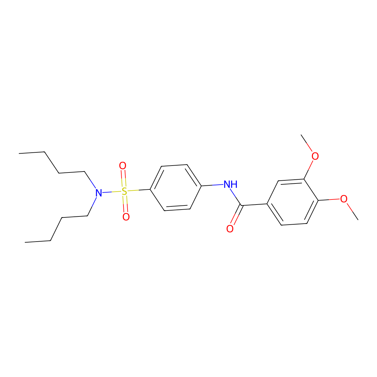 N-[4-(dibutylsulfamoyl)phenyl]-3,4-dimethoxybenzamide molecular structure, CAS 600131-34-8