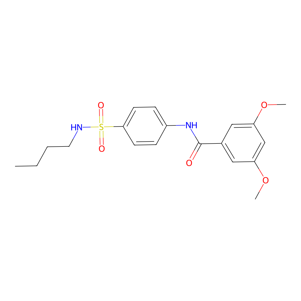 N-[4-(butylsulfamoyl)phenyl]-3,5-dimethoxybenzamide molecular structure, CAS 600131-36-0