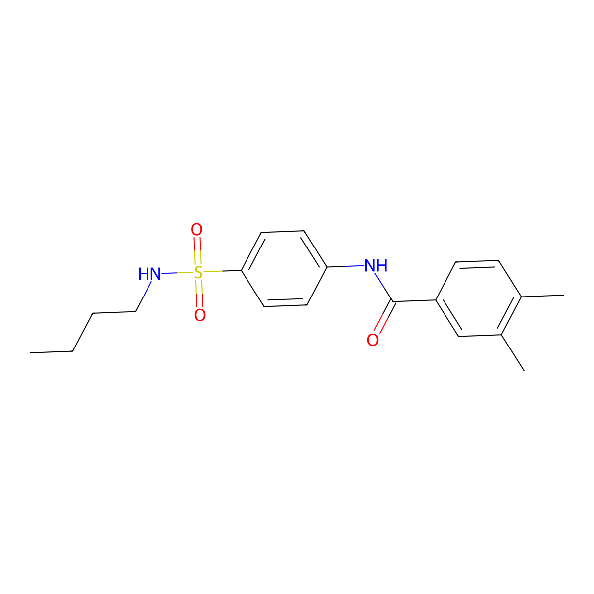 N-[4-(butylsulfamoyl)phenyl]-3,4-dimethylbenzamide molecular structure, CAS 600131-41-7