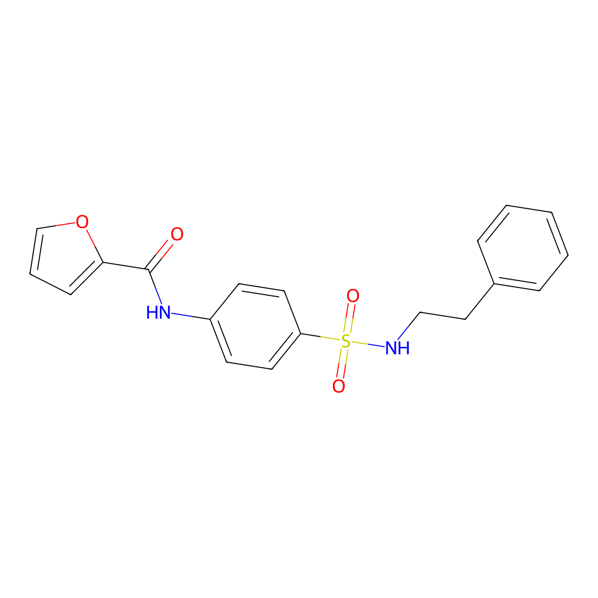 N-(4-{[(2-phenylethyl)amino]sulfonyl}phenyl)-2-furamide molecular structure, CAS 600131-51-9