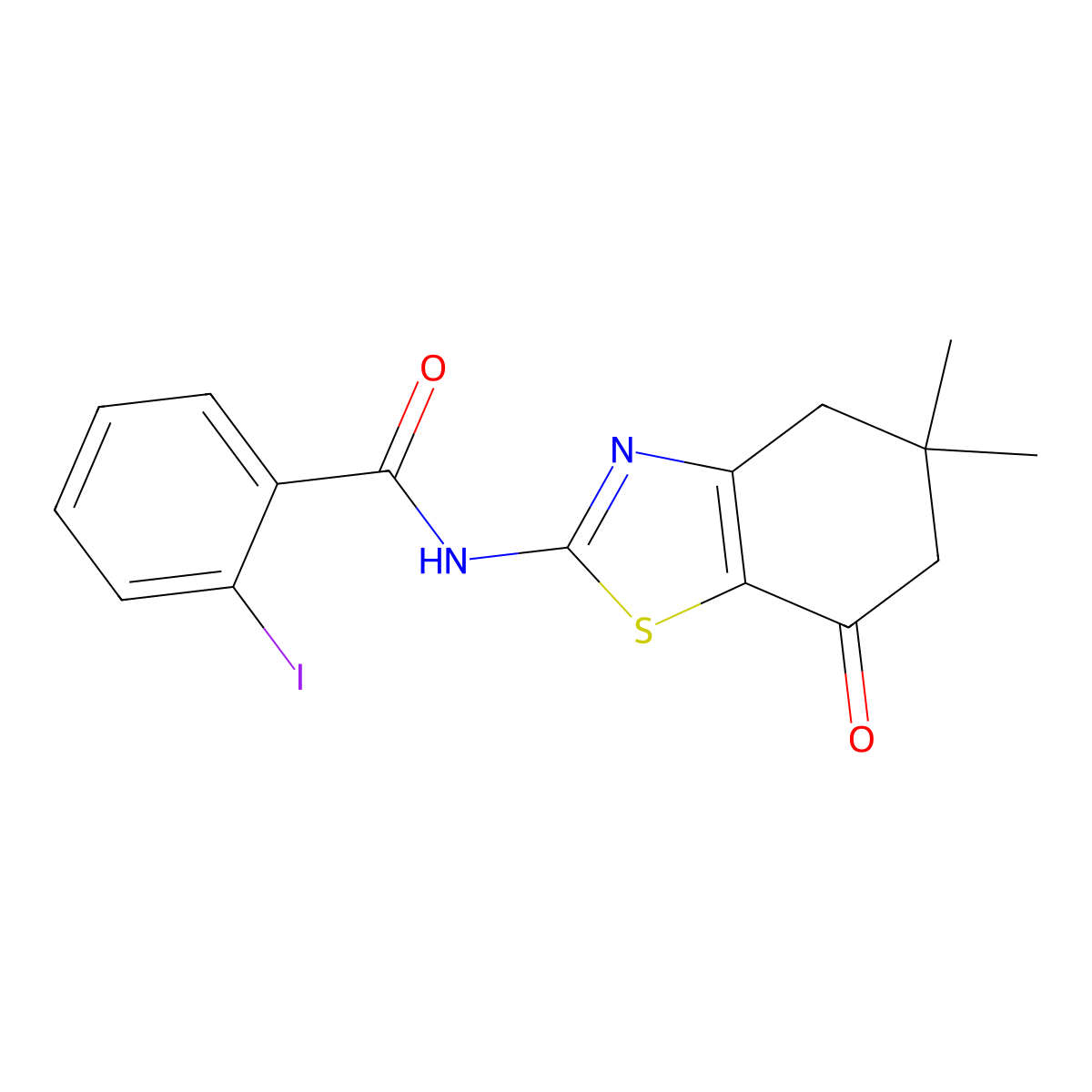 N-(5,5-dimethyl-7-oxo-4,6-dihydro-1,3-benzothiazol-2-yl)-2-iodobenzamide molecular structure, CAS 600131-54-2
